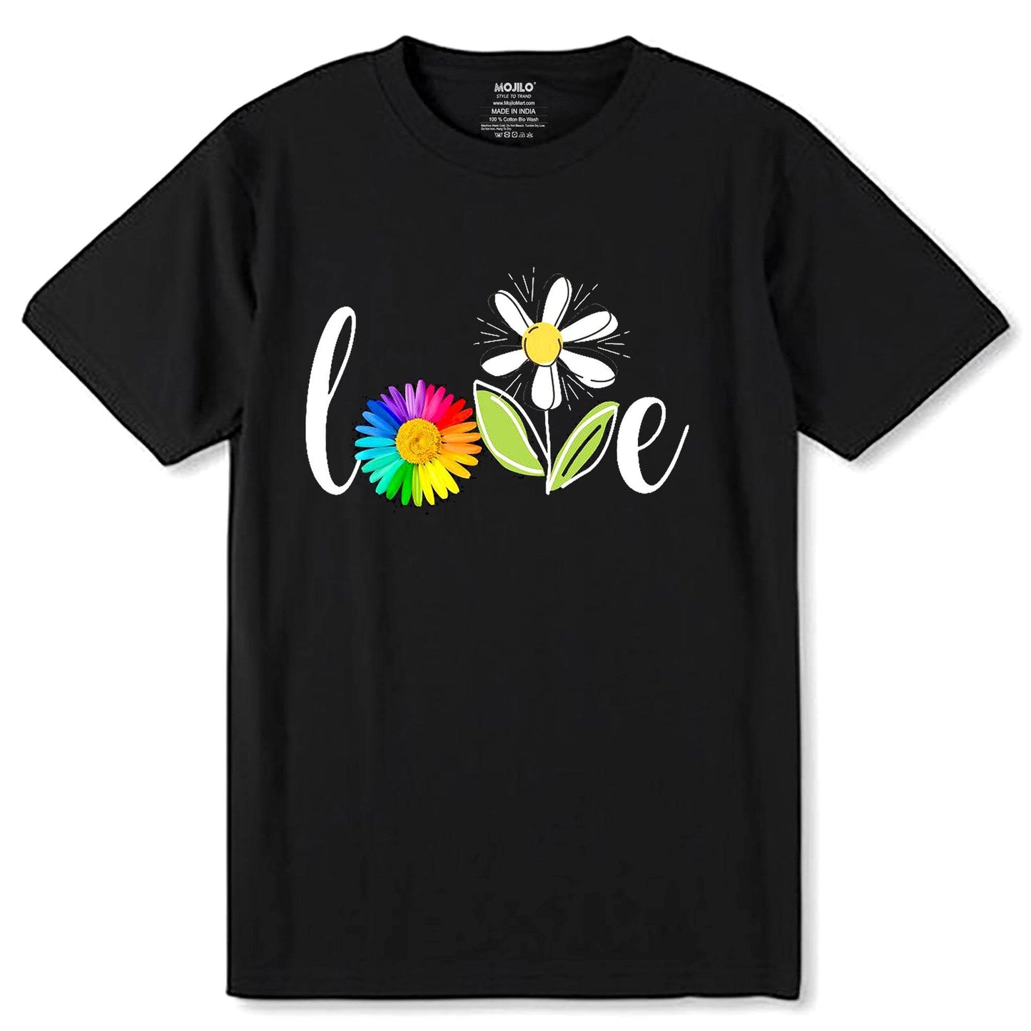 Love Grammy Life Flower Art Beautiful Flower Grand - Unisex Round Neck Regular Fit 100% Combed Cotton Half Sleeve T-Shirt - Mojilo Mart