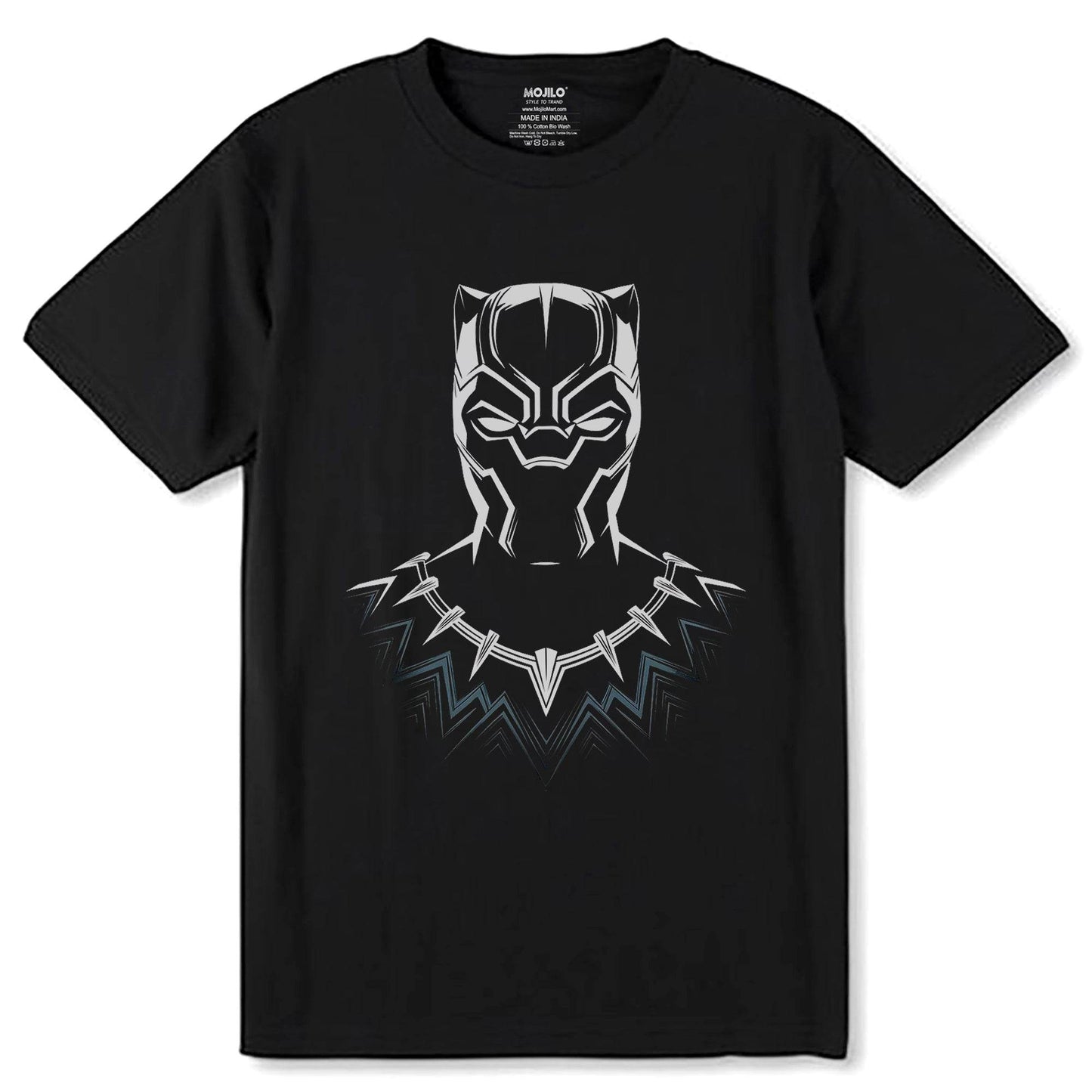 Marvel Black Panther Mask Wakanda superhero - Unisex Round Neck Regular Fit 100% Combed Cotton Half Sleeve T-Shirt - Mojilo Mart