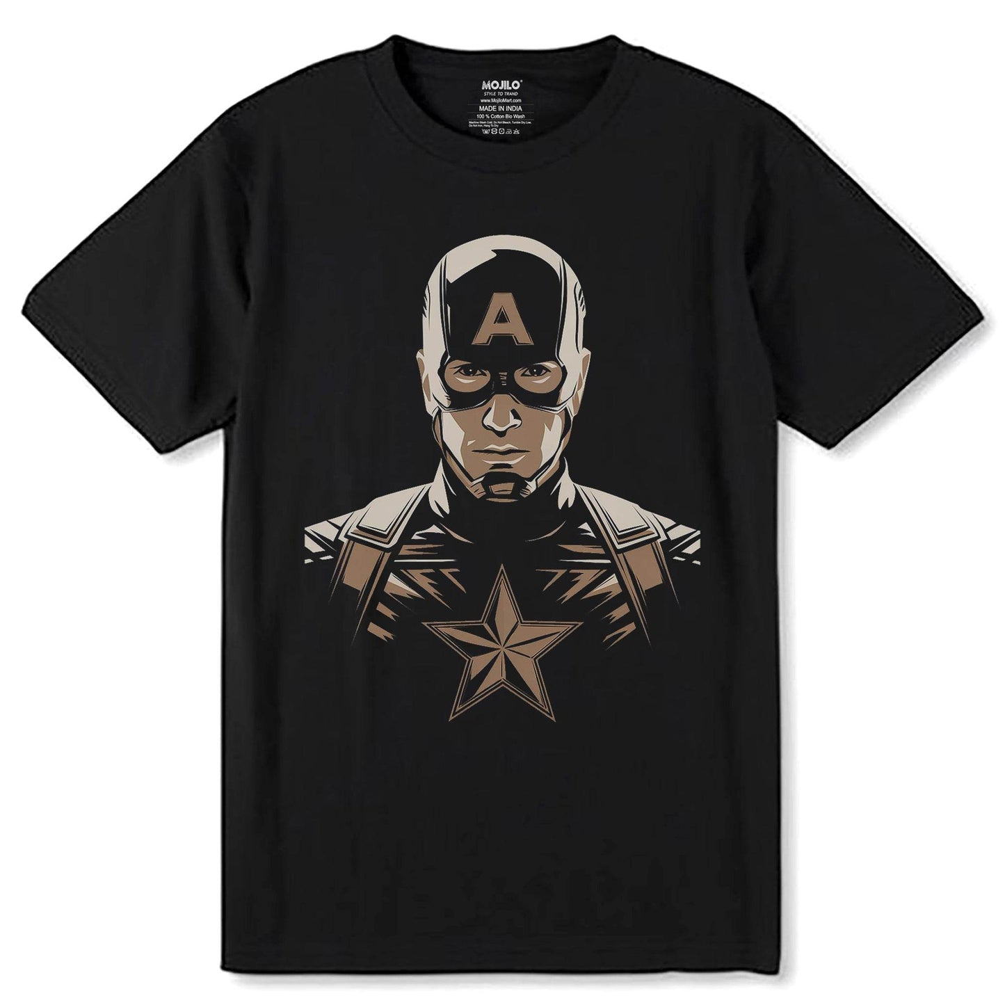 Marvel Captain America Clipart superhero - Unisex Round Neck Regular Fit 100% Combed Cotton Half Sleeve T-Shirt - Mojilo Mart