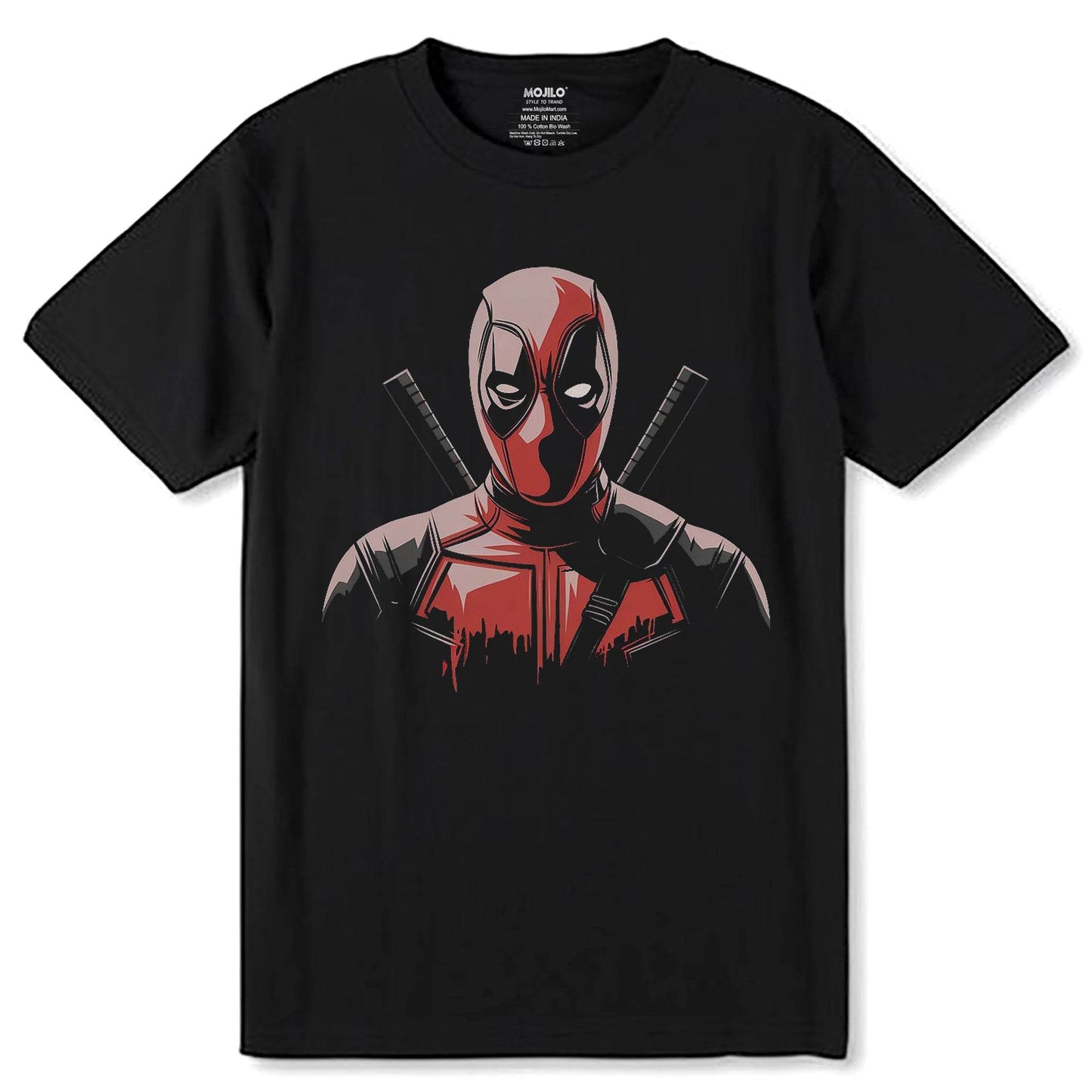 Marvel Deadpool superhero - Unisex Round Neck Regular Fit 100% Combed Cotton Half Sleeve T-Shirt - Mojilo Mart