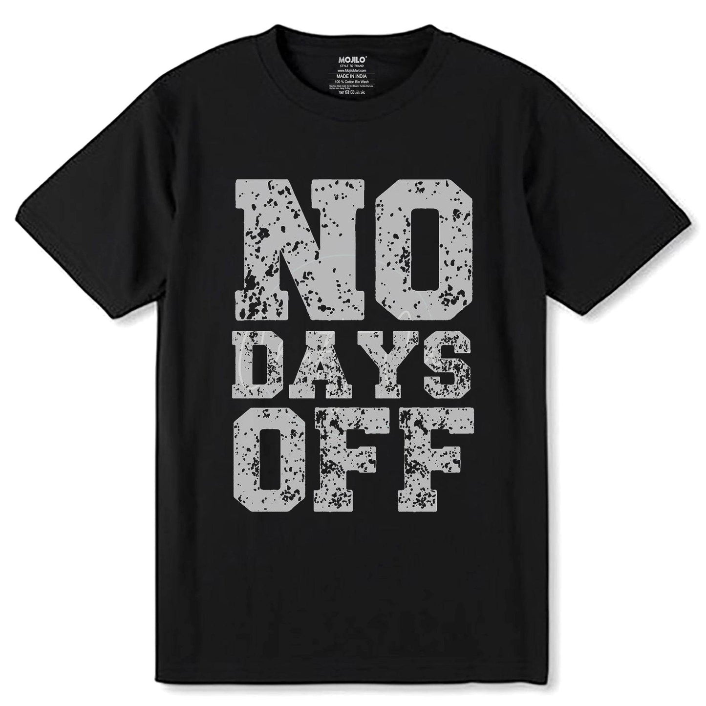 ON DAYS OFF - Unisex Round Neck Regular Fit 100% Combed Cotton Half Sleeve T-Shirt - Mojilo Mart
