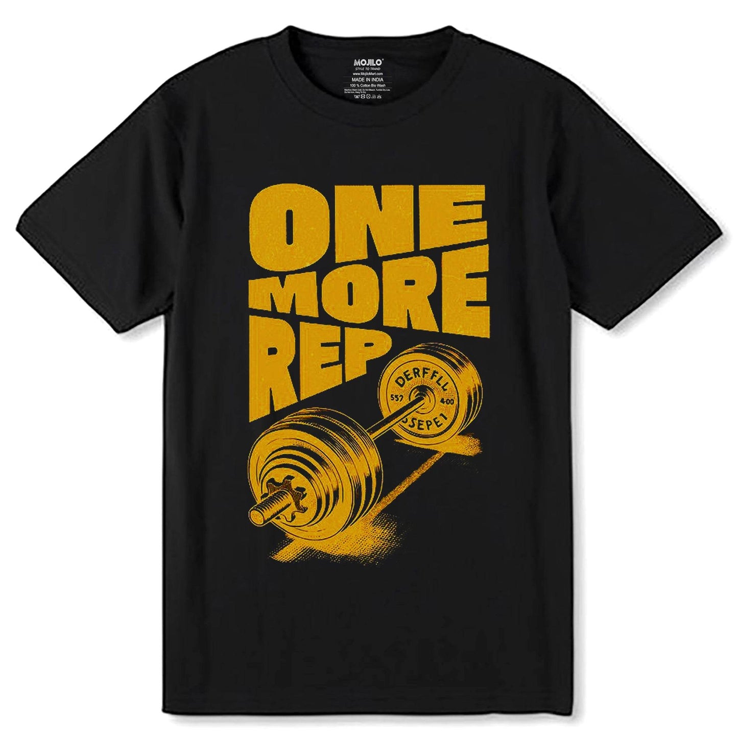 One More Rep - Unisex Round Neck Regular Fit 100% Combed Cotton Half Sleeve T-Shirt - Mojilo Mart