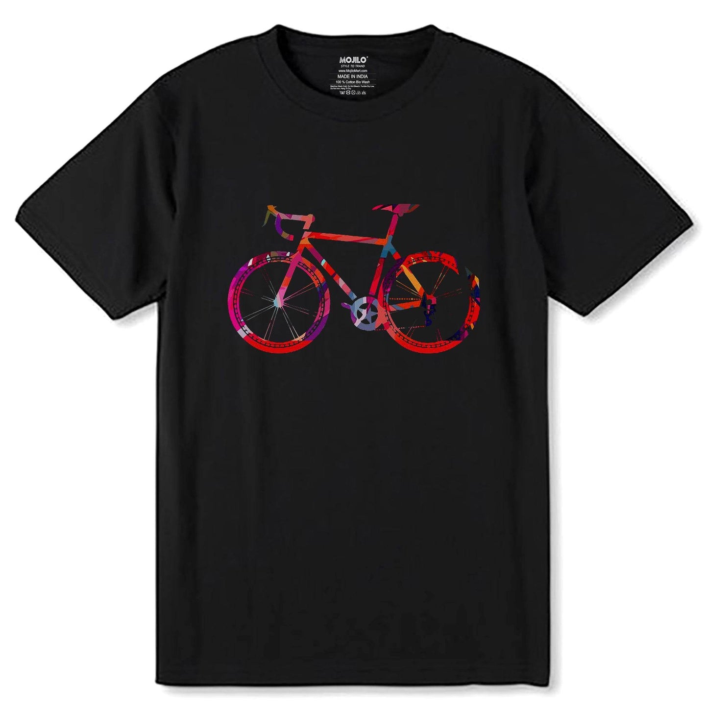 Road bike water color - Unisex Round Neck Regular Fit 100% Combed Cotton Half Sleeve T-Shirt - Mojilo Mart