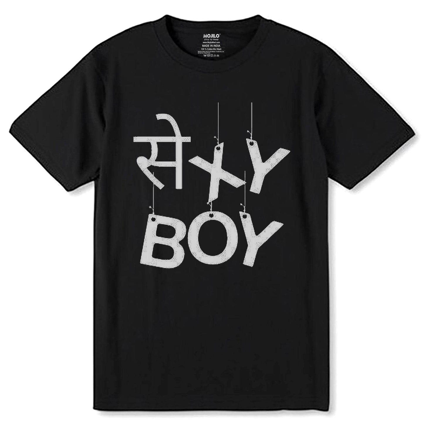 SEXY BOY - Unisex Round Neck Regular Fit 100% Combed Cotton Half Sleeve T-Shirt - Mojilo Mart