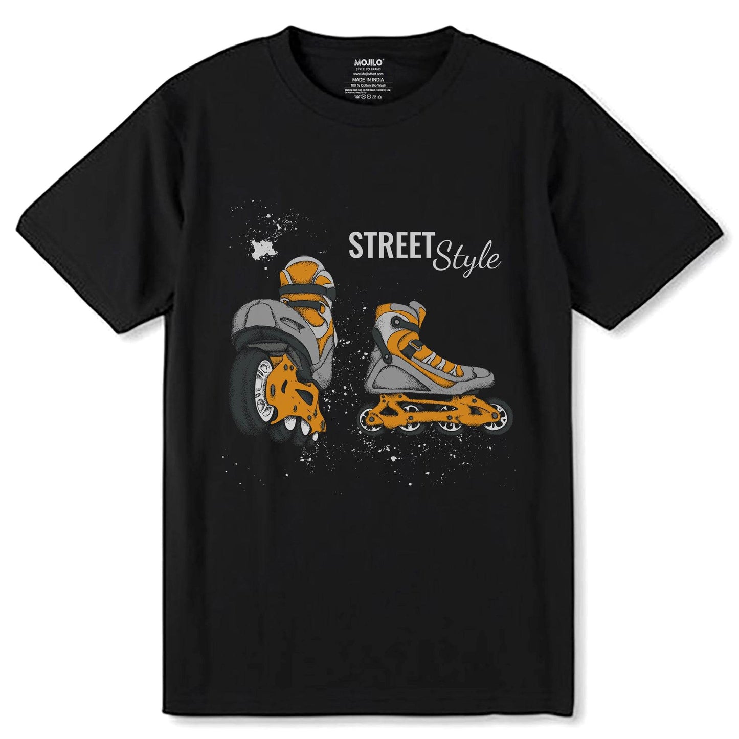 STREET Style Print - Unisex Round Neck Regular Fit 100% Combed Cotton Half Sleeve T-Shirt - Mojilo Mart