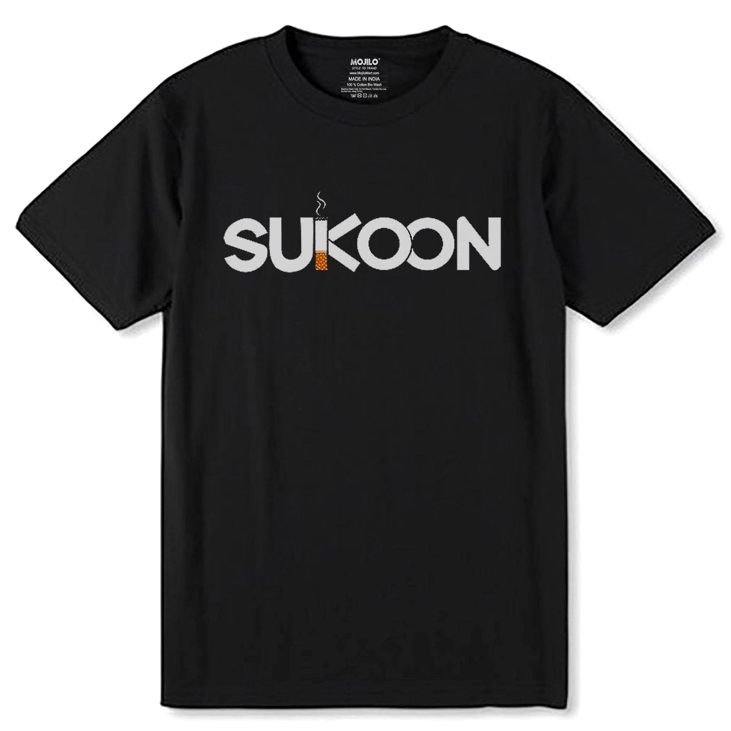 SUKOON - Unisex Round Neck Regular Fit 100% Combed Cotton Half Sleeve T-Shirt - Mojilo Mart