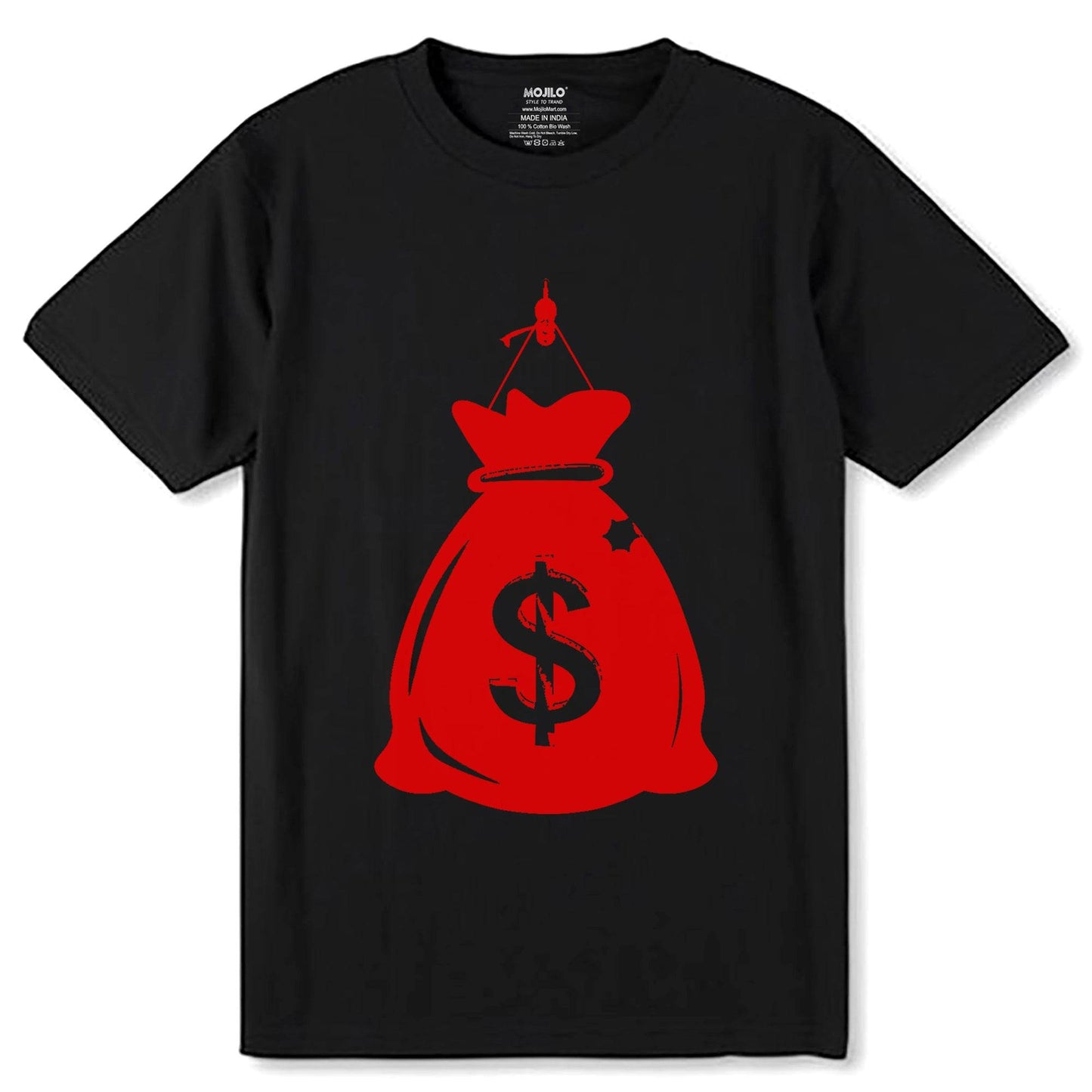 Save Money Icon Bag - Unisex Round Neck Regular Fit 100% Combed Cotton Half Sleeve T-Shirt - Mojilo Mart