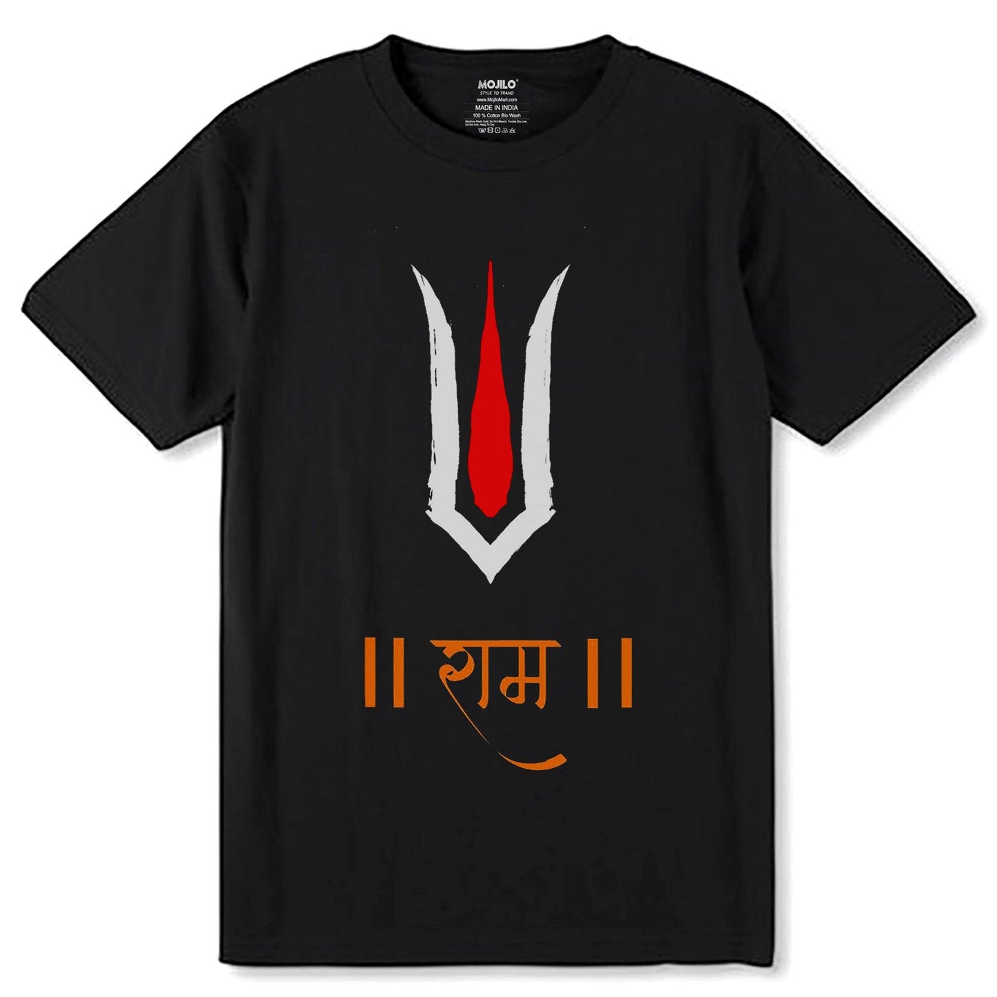 Shree Ram Tilak - Unisex Round Neck Regular Fit 100% Combed Cotton Half Sleeve T-Shirt - Mojilo Mart