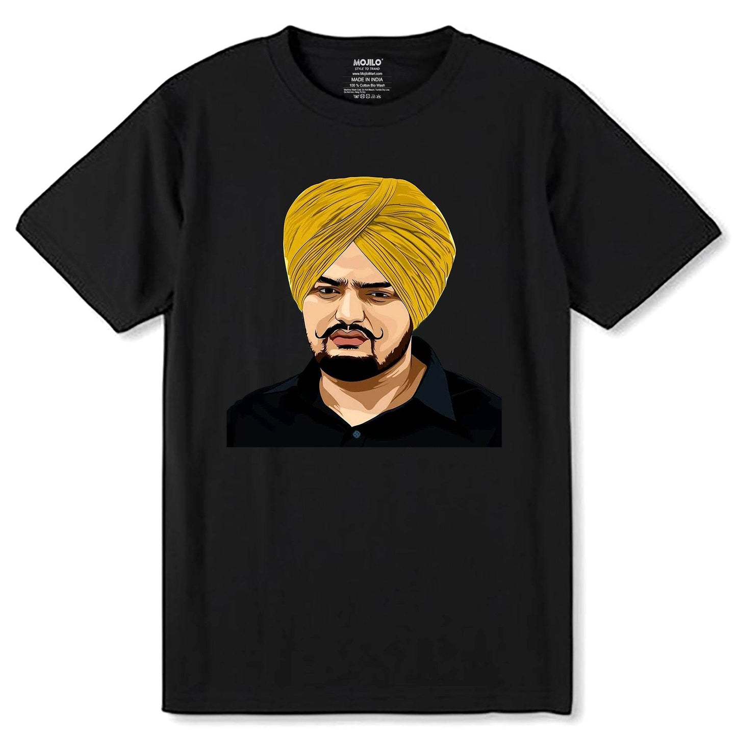 Sidhu Moose Wala - Unisex Round Neck Regular Fit 100% Combed Cotton Half Sleeve T-Shirt - Mojilo Mart
