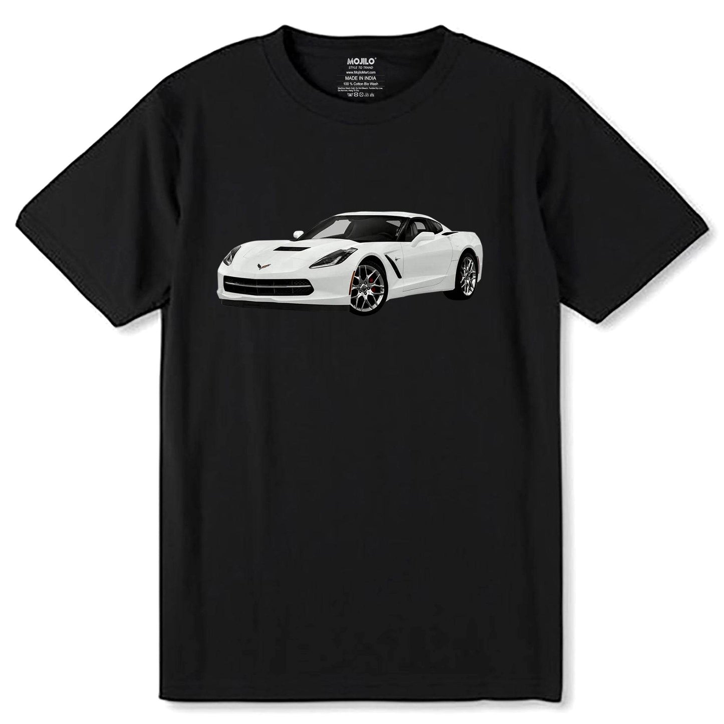 Sports Car C7 - Unisex Round Neck Regular Fit 100% Combed Cotton Half Sleeve T-Shirt - Mojilo Mart