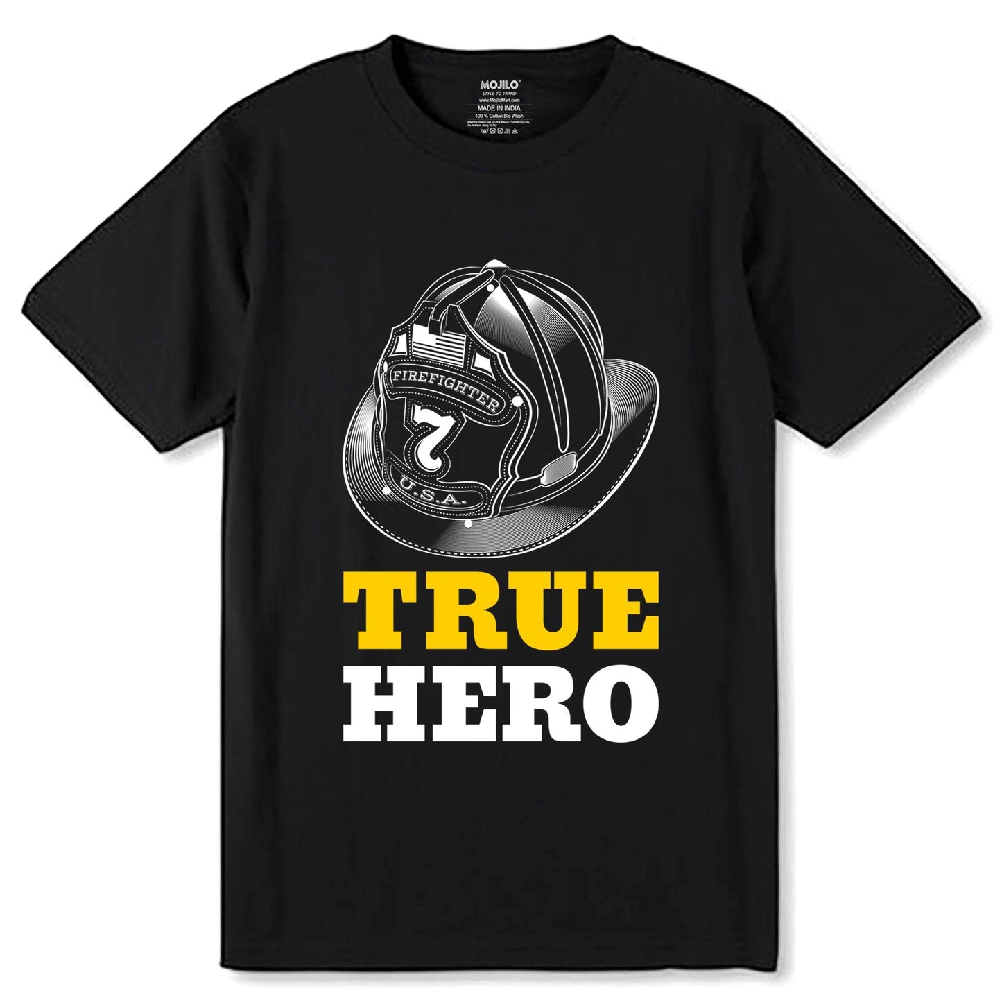 True Hero - Unisex Round Neck Regular Fit 100% Combed Cotton Half Sleeve T-Shirt - Mojilo Mart