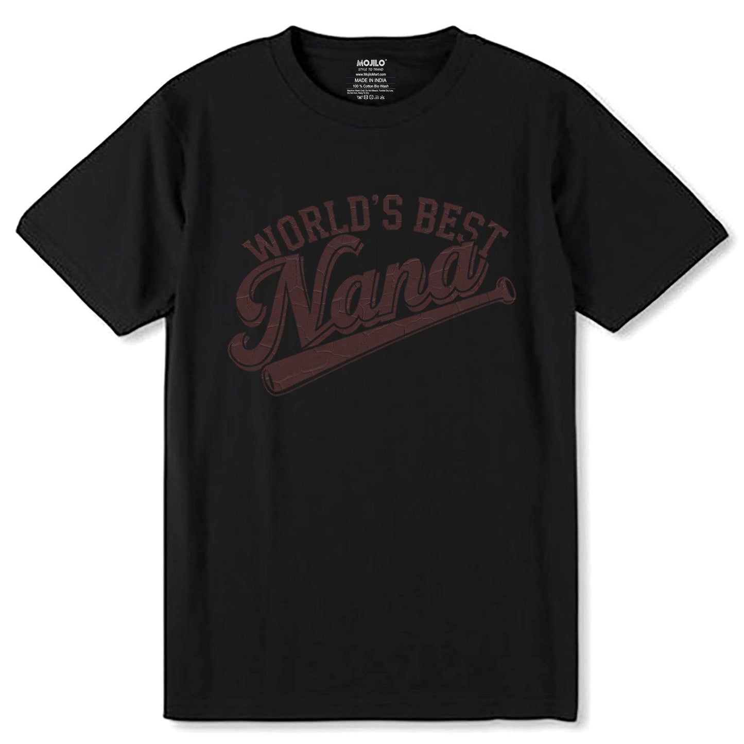 WORLD'S BEST Nana - Unisex Round Neck Regular Fit 100% Combed Cotton Half Sleeve T-Shirt - Mojilo Mart