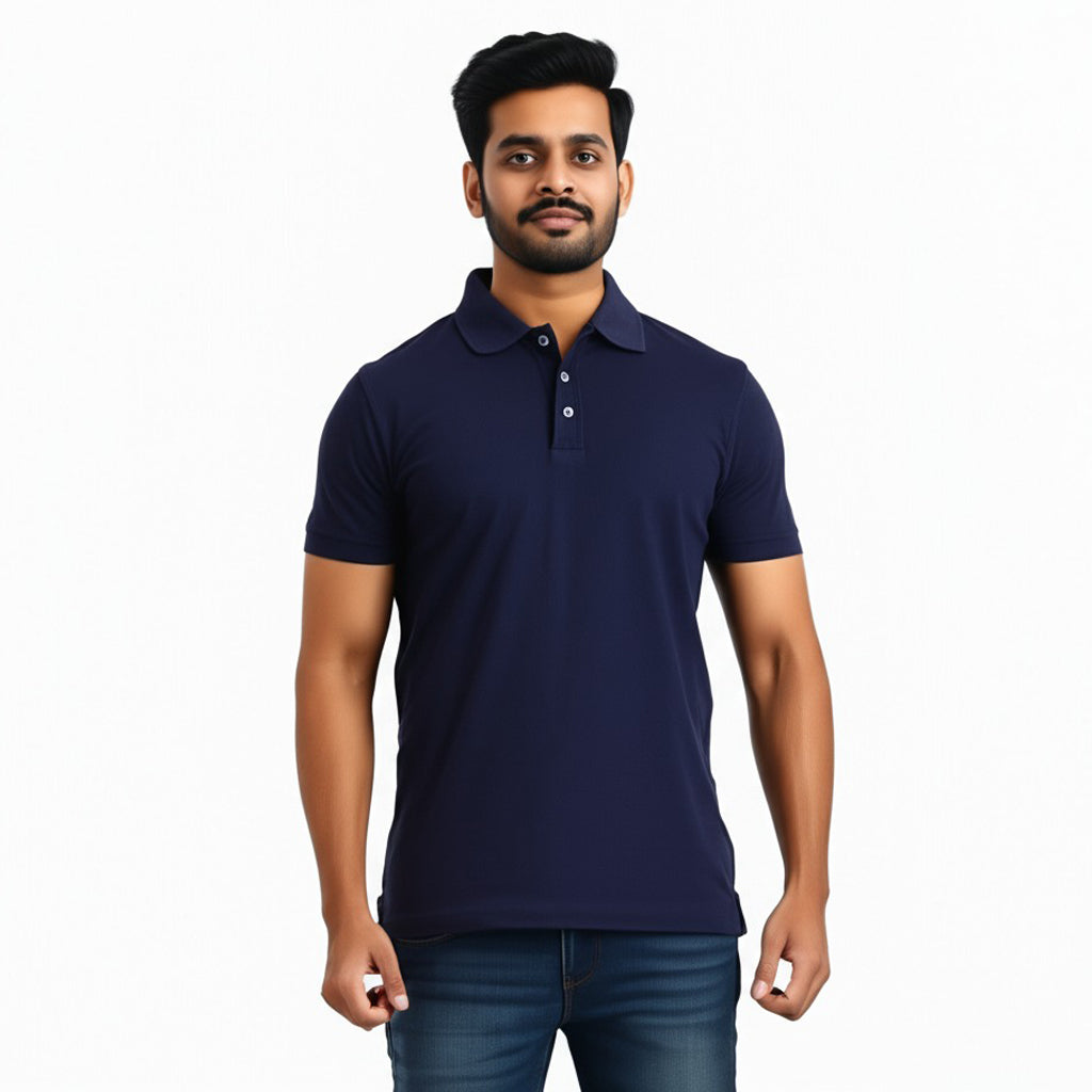 Men Polo Neck Cotton T-Shirt with DTF Printing and custom Tshirt Logo Design