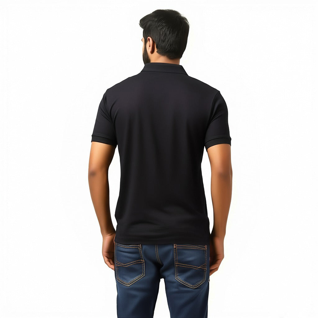Men Polo Neck Cotton T-Shirt with DTF Printing and custom Tshirt Logo Design