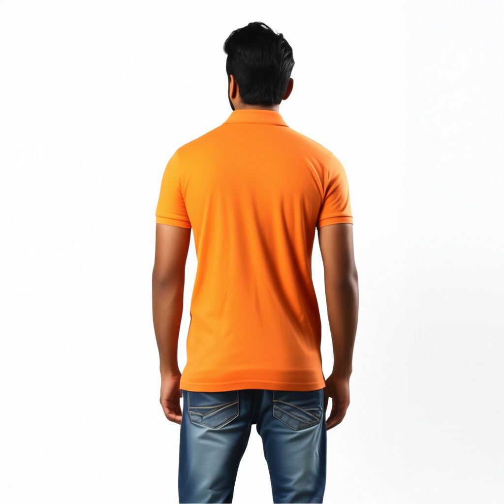 Men Polo Neck Cotton T-Shirt with DTF Printing and custom Tshirt Logo Design