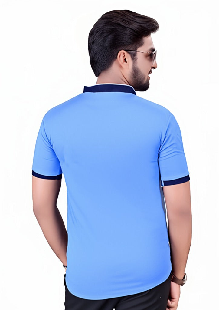 Chinese Collar Dotnet T-Shirt with DTF Printing and 180 GSM Fabric Custom Tshirt Printing