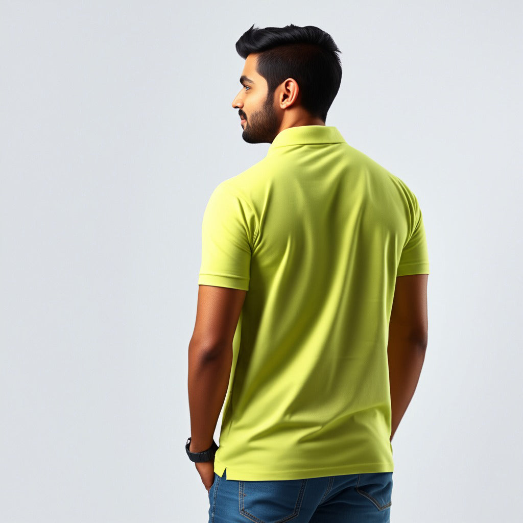 Men Polo Neck Cotton T-Shirt with DTF Printing and custom Tshirt Logo Design