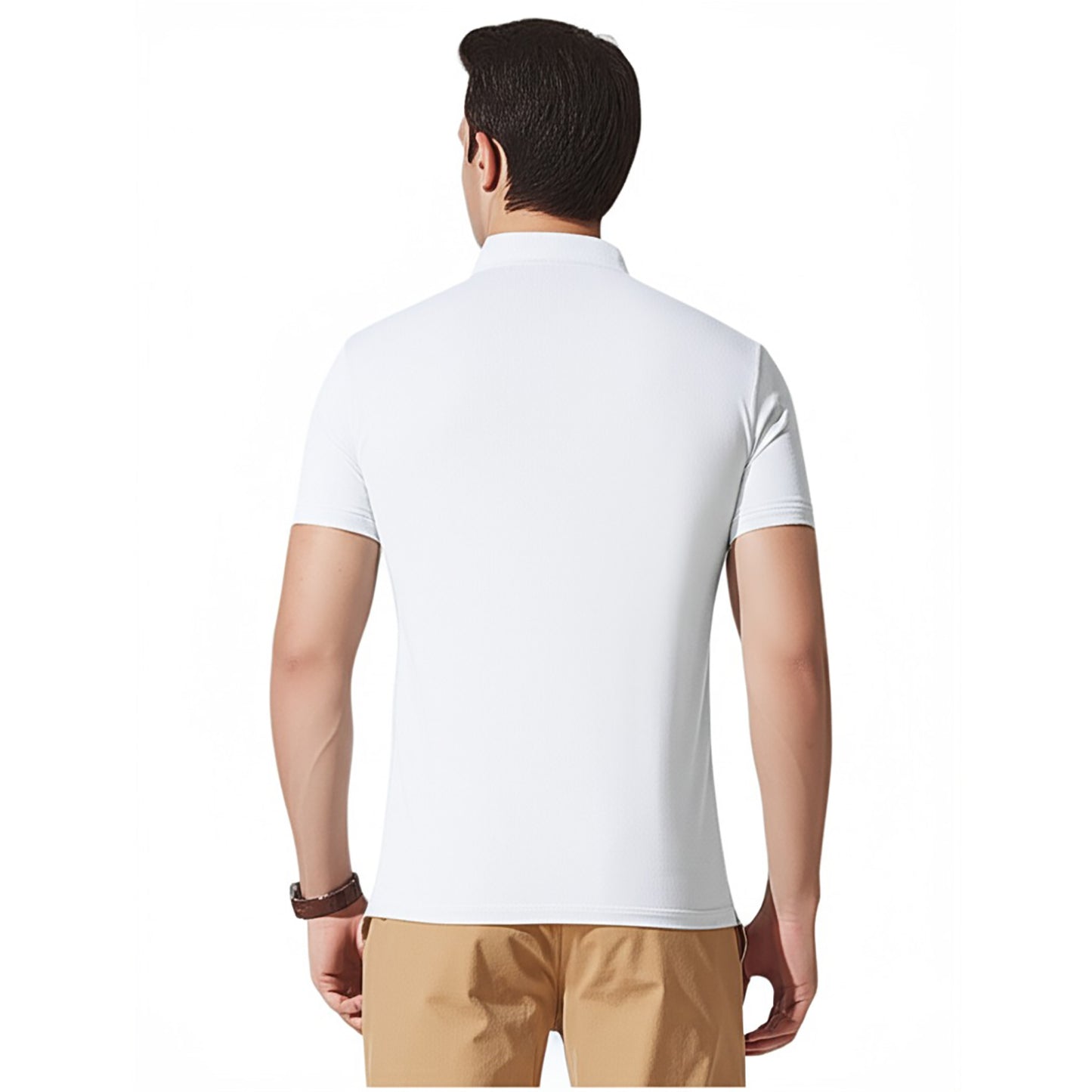 Chinese Collar Polyester FD Matty T-Shirt with DTF Printing, GSM 220 custom T-shirt With Logo Printing