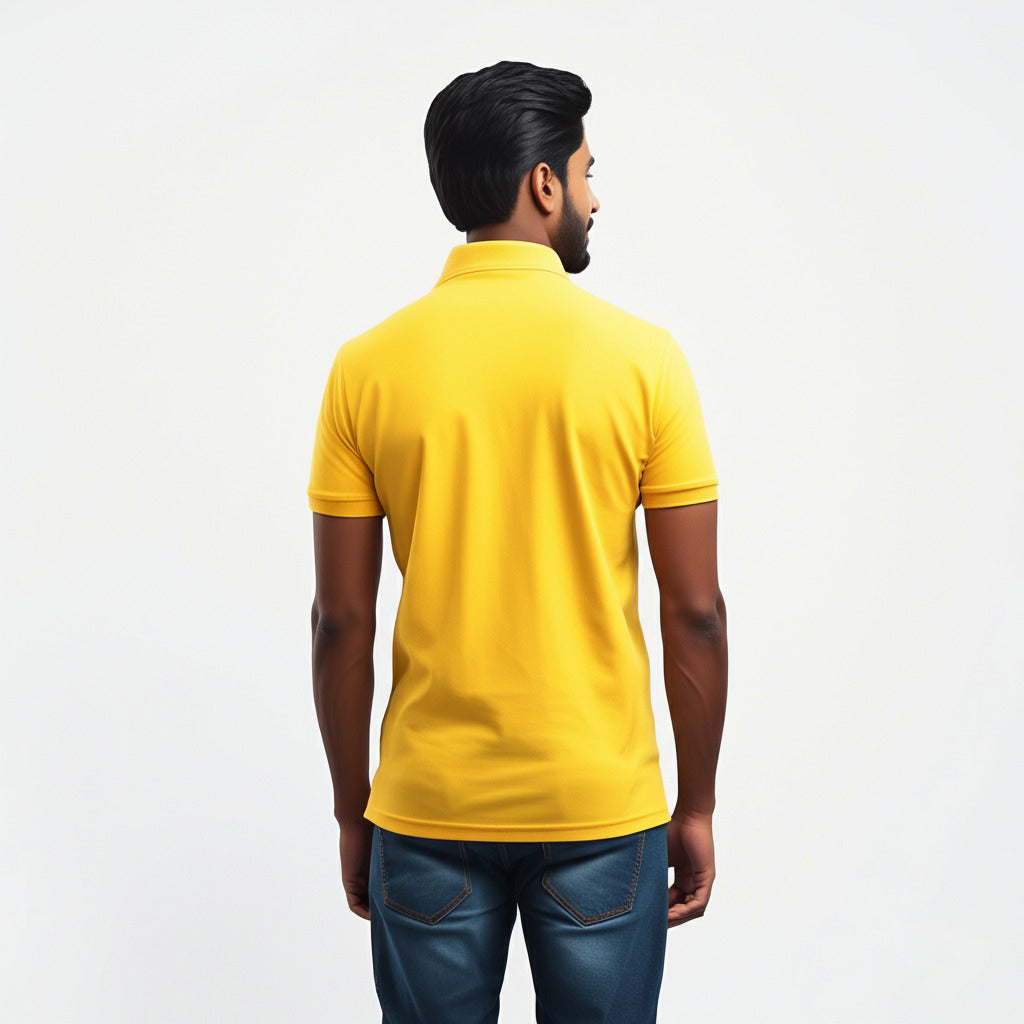 Men Polo Neck Cotton T-Shirt with DTF Printing and custom Tshirt Logo Design