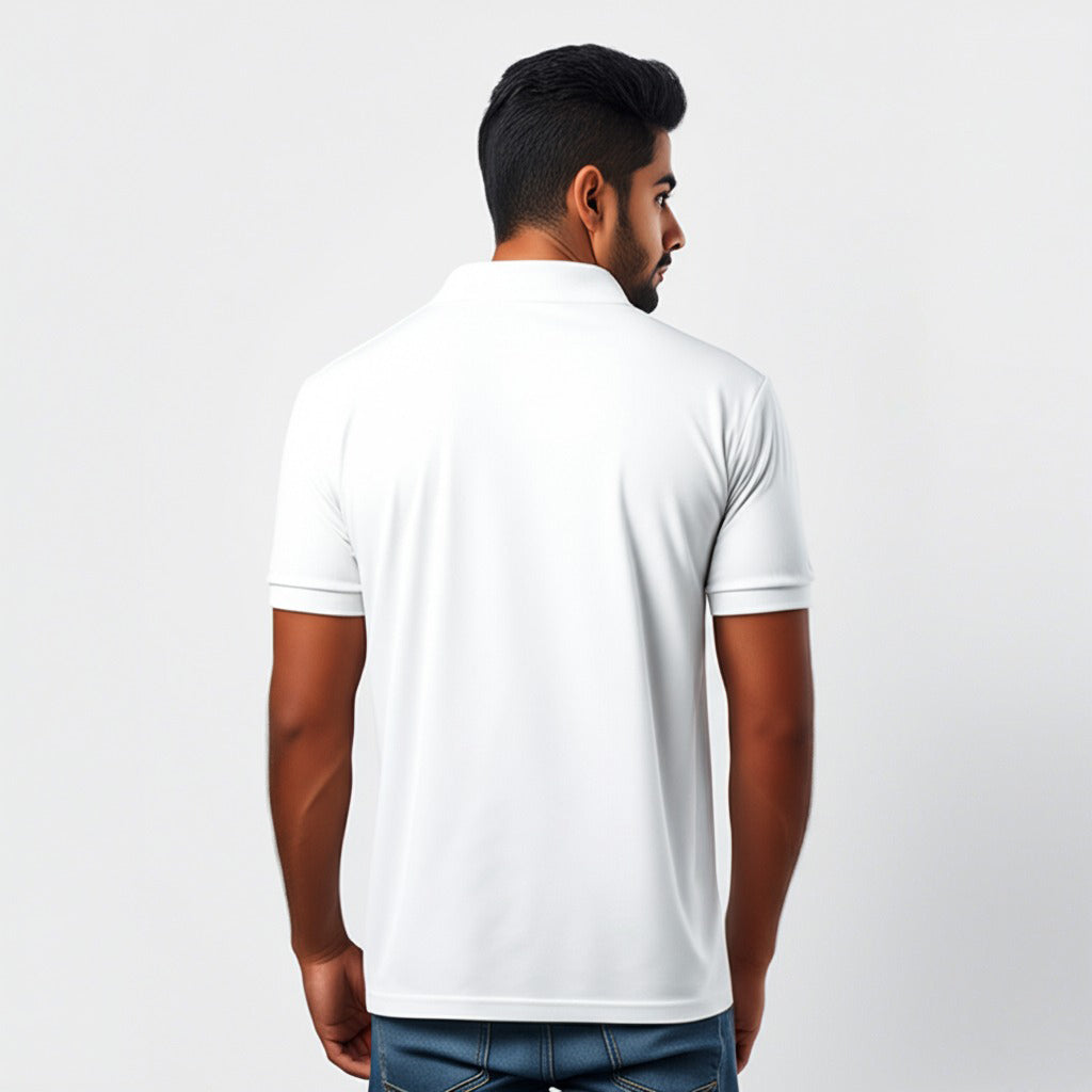 Men Polo Neck Cotton T-Shirt with DTF Printing and custom Tshirt Logo Design