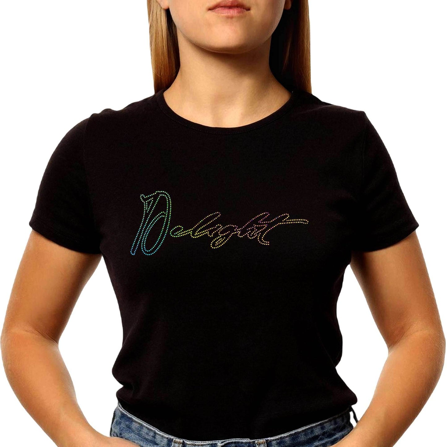 RAINBOW SPANGLE DELIGHT - Unisex Round Neck Regular Fit 100% Combed Cotton Half Sleeve T-Shirt - Mojilo Mart