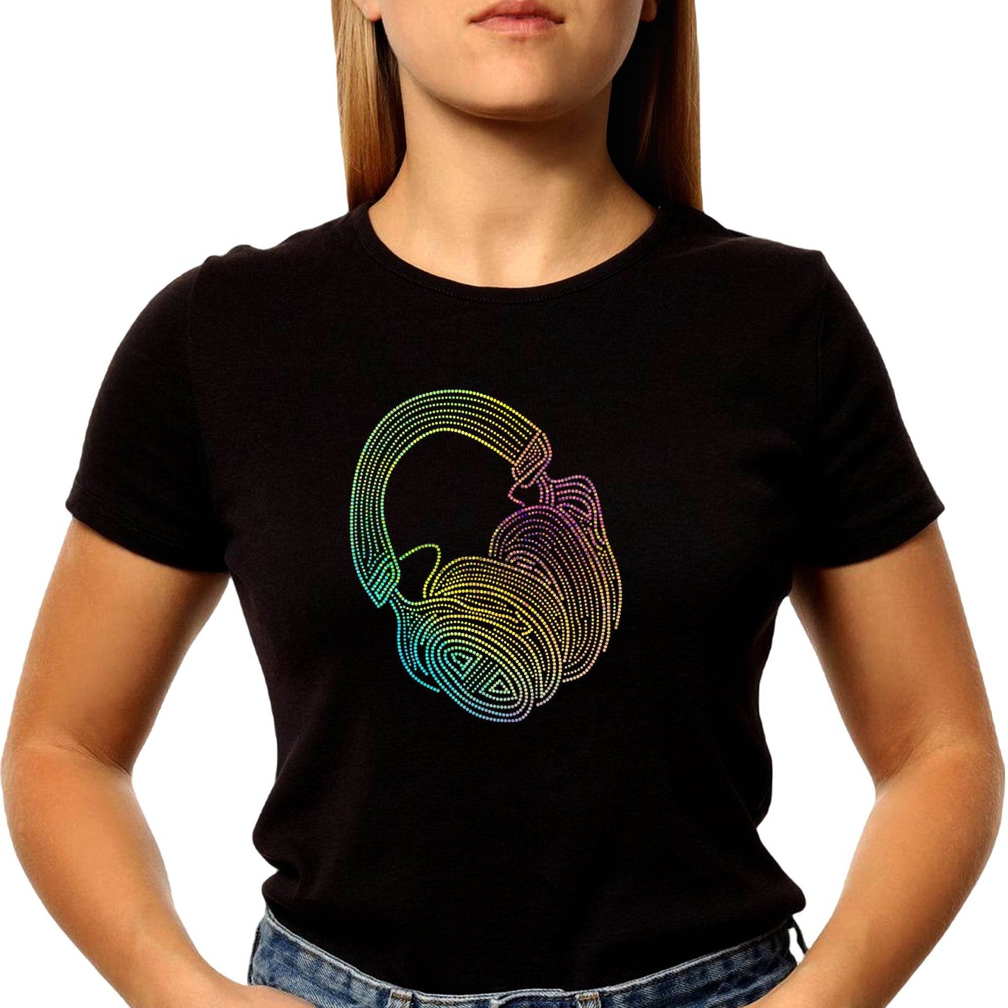 SPANGLE MULTI HEADPHONE - Unisex Round Neck Regular Fit 100% Combed Cotton Half Sleeve T-Shirt - Mojilo Mart