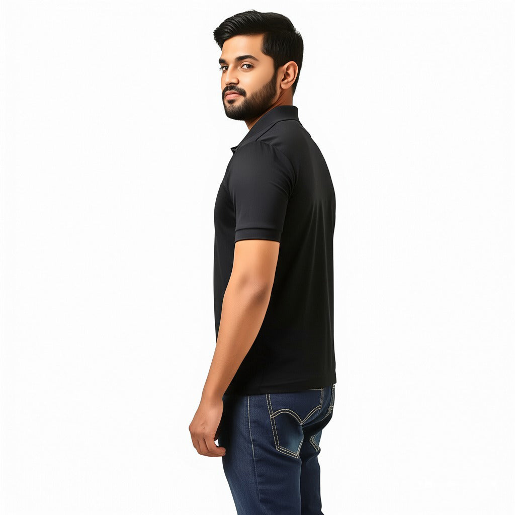 Men Polo Neck Cotton T-Shirt with DTF Printing and custom Tshirt Logo Design
