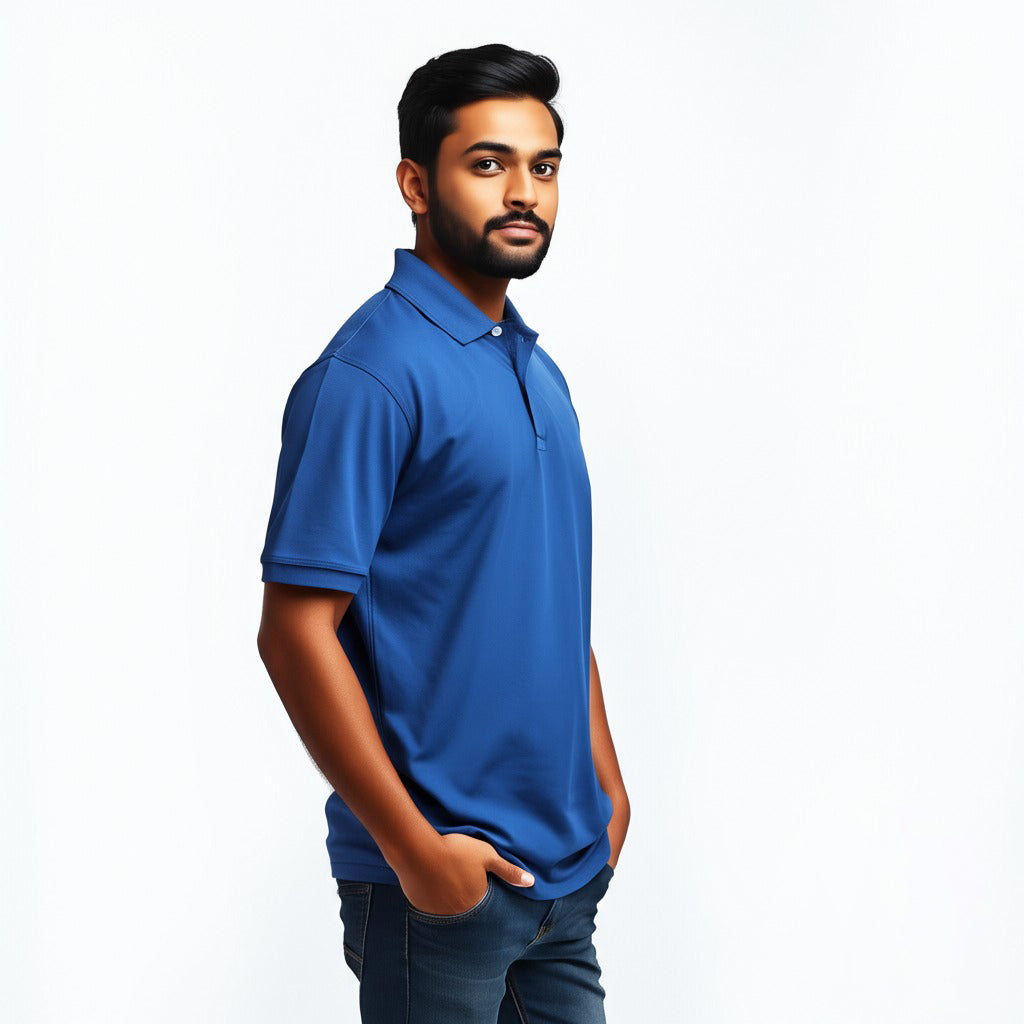 Men Polo Neck Cotton T-Shirt with DTF Printing and custom Tshirt Logo Design