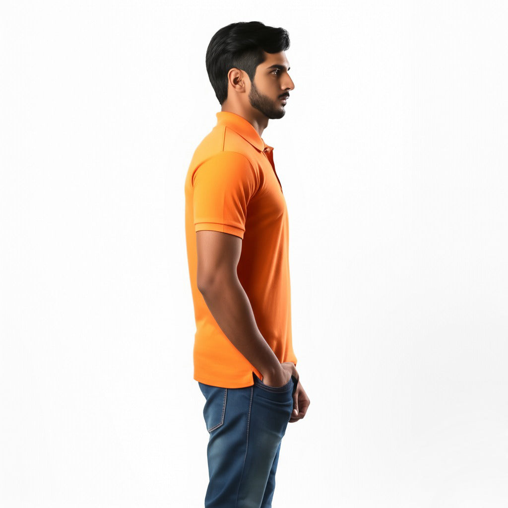 Men Polo Neck Cotton T-Shirt with DTF Printing and custom Tshirt Logo Design