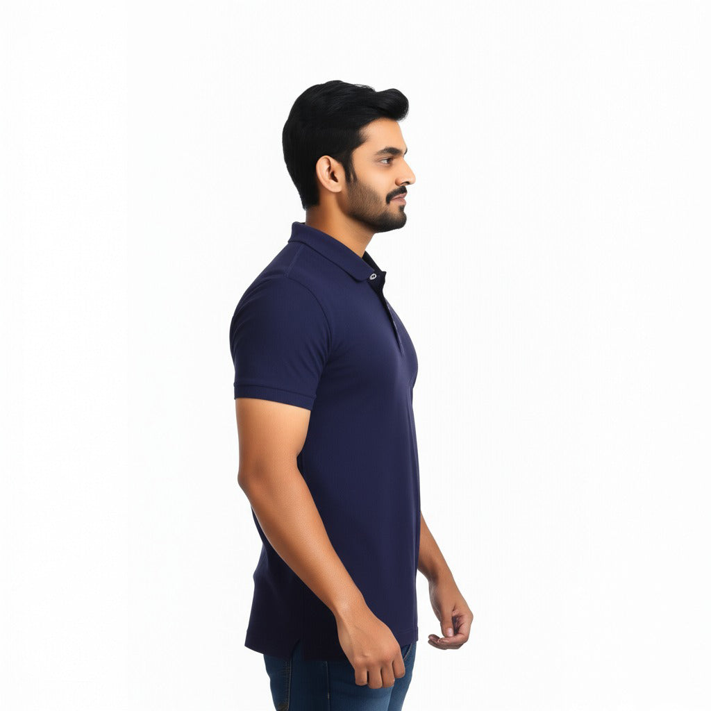 Men Polo Neck Cotton T-Shirt with DTF Printing and custom Tshirt Logo Design
