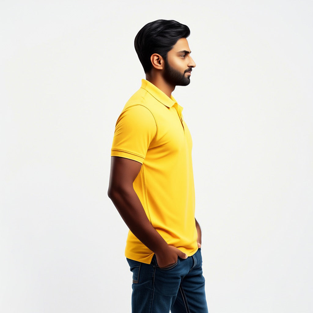 Men Polo Neck Cotton T-Shirt with DTF Printing and custom Tshirt Logo Design