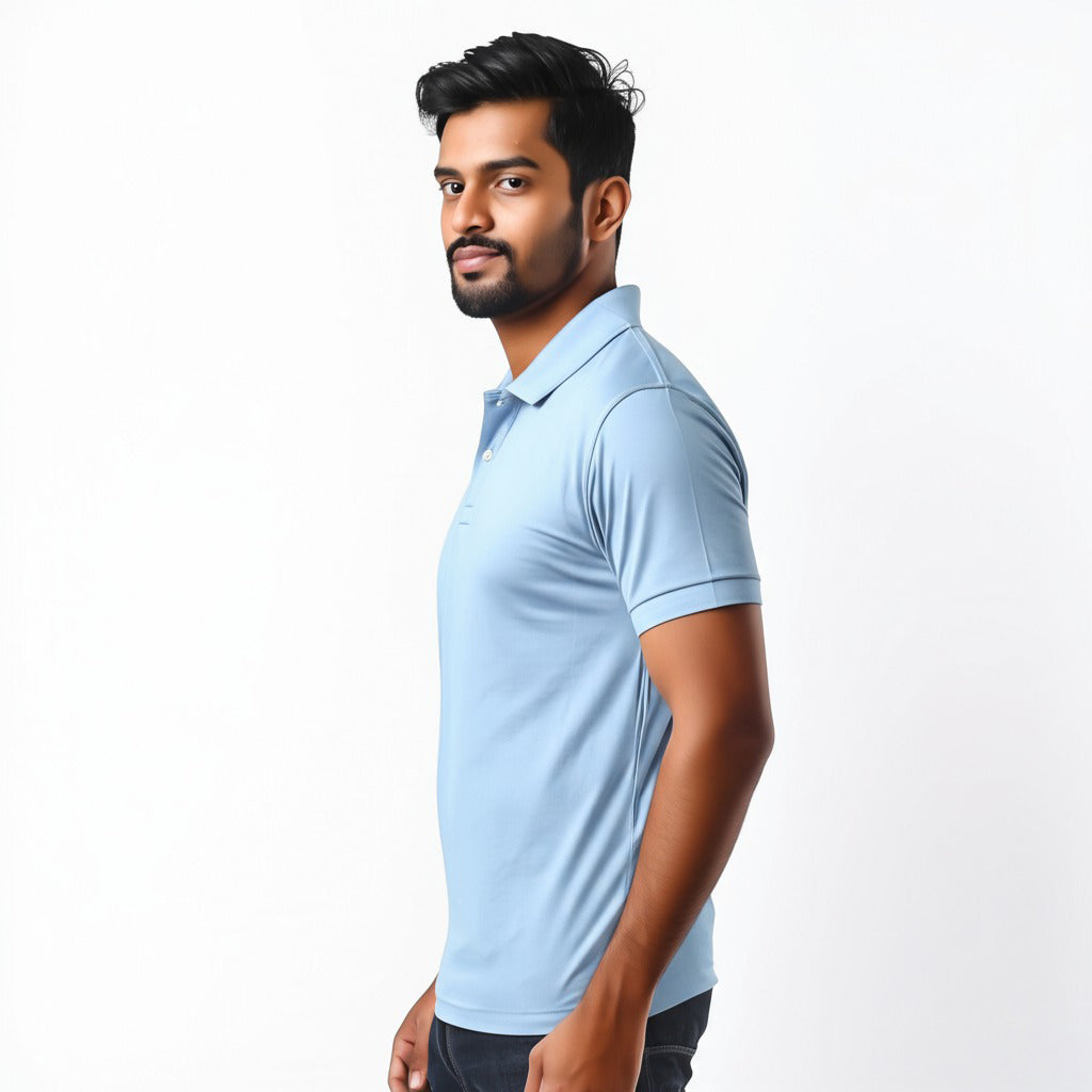 Men Polo Neck Cotton T-Shirt with DTF Printing and custom Tshirt Logo Design
