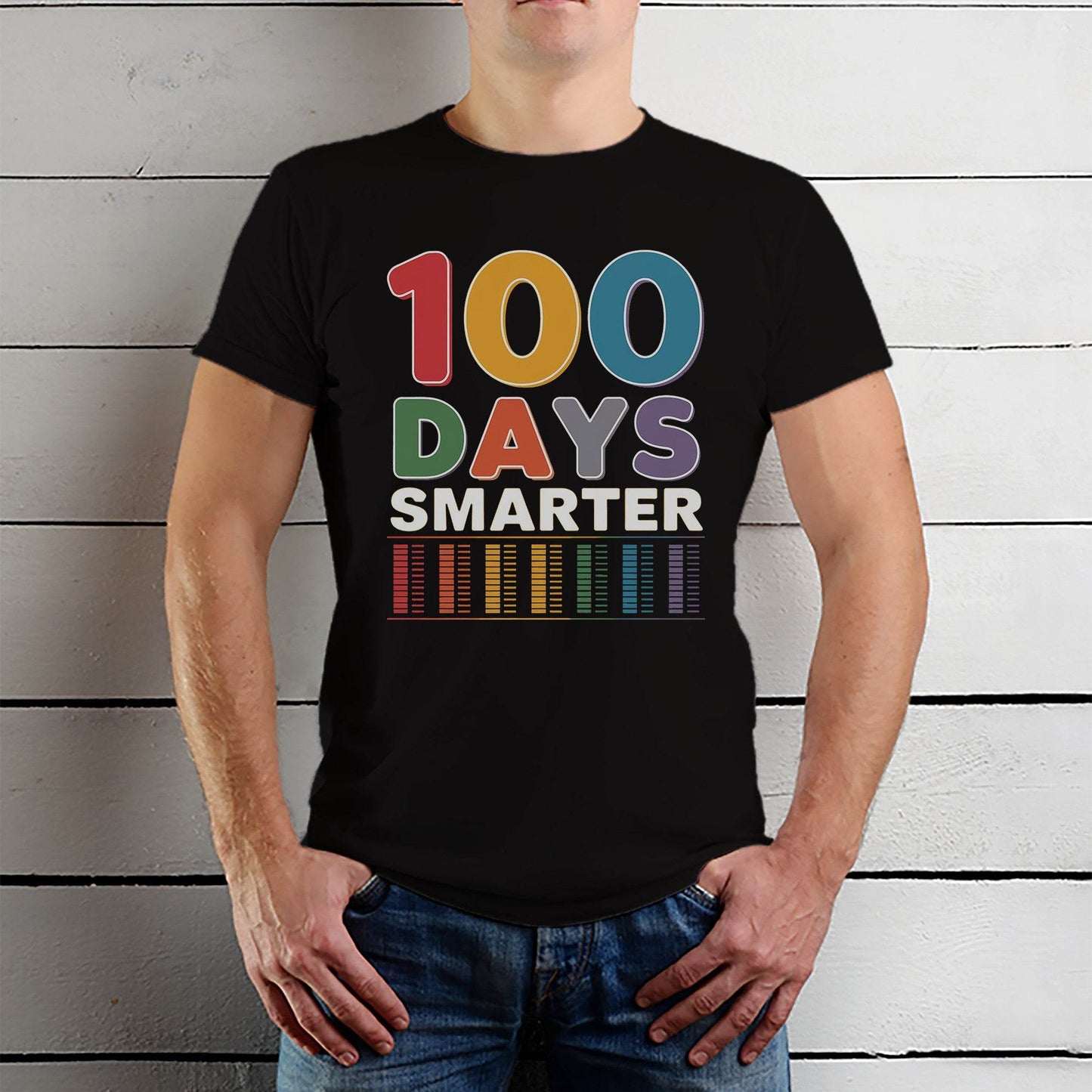 100 DAYS SMARTER - Unisex Round Neck Regular Fit 100% Combed Cotton Half Sleeve T-Shirt - Mojilo Mart