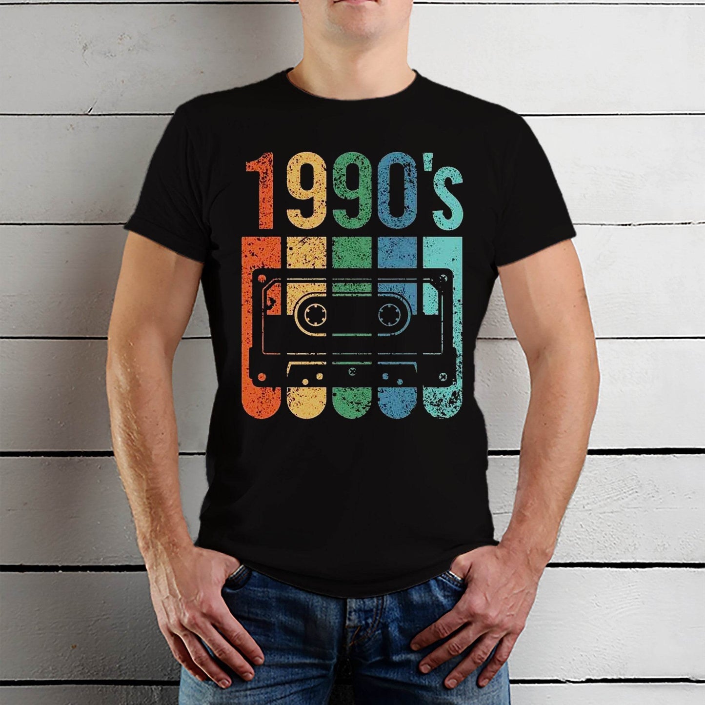 1990's Cassette Tape - Unisex Round Neck Regular Fit 100% Combed Cotton Half Sleeve T-Shirt - Mojilo Mart