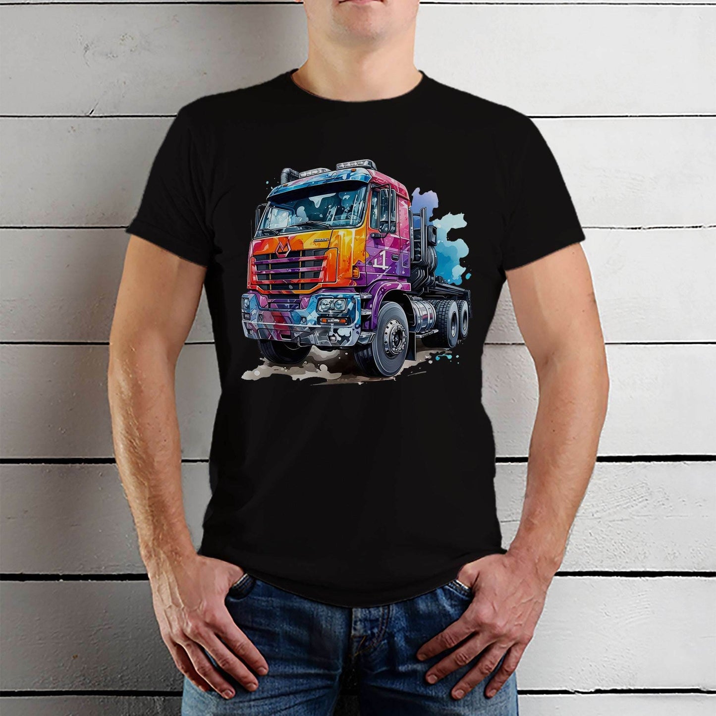 4 in 1 Truck - Unisex Round Neck Regular Fit 100% Combed Cotton Half Sleeve T-Shirt - Mojilo Mart