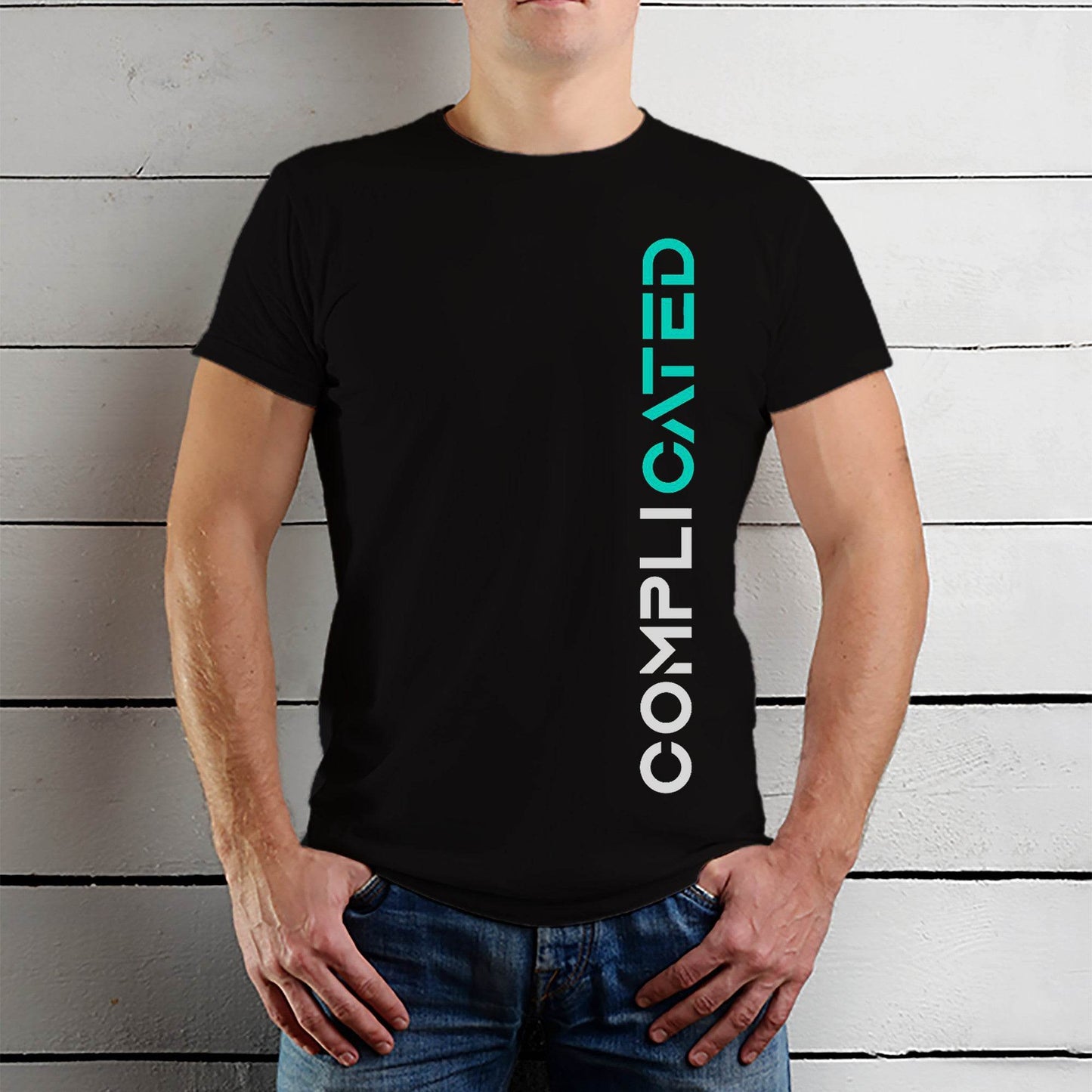 COMPLICATED - Unisex Round Neck Regular Fit 100% Combed Cotton Half Sleeve T-Shirt - Mojilo Mart