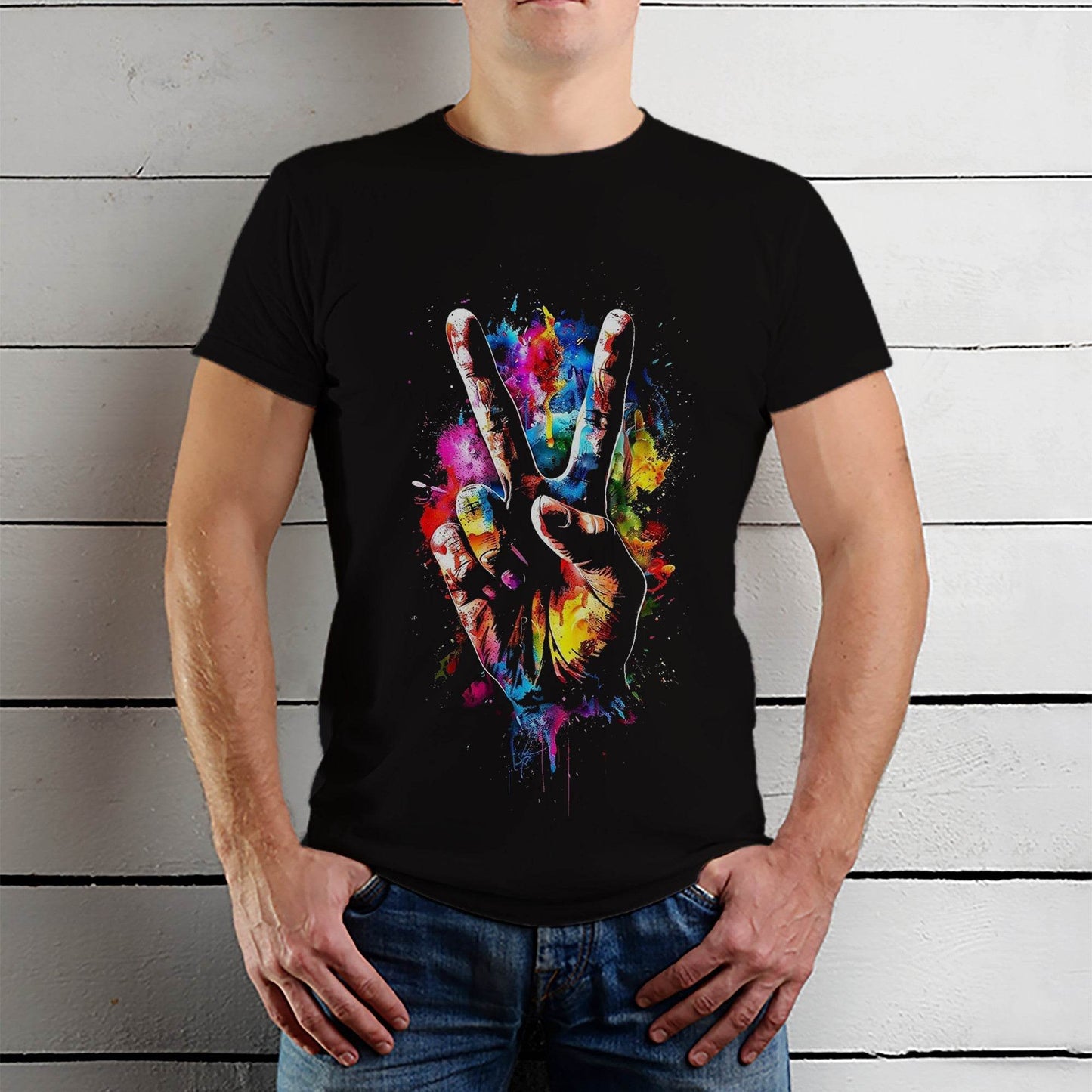 Celebrating image Victory # 2 - Unisex Round Neck Regular Fit 100% Combed Cotton Half Sleeve T-Shirt - Mojilo Mart