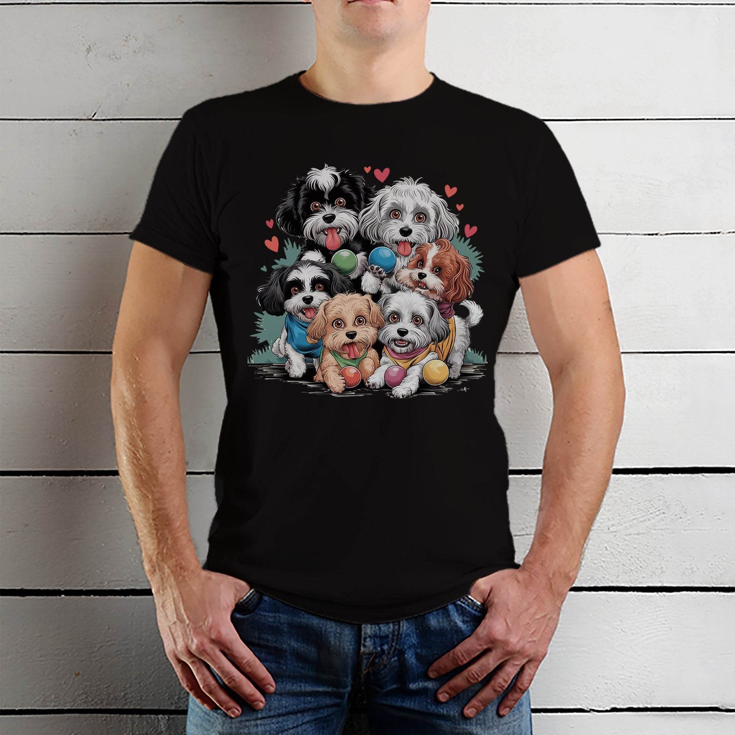Cute Puppy Shirt Cute Dog - Unisex Round Neck Regular Fit 100% Combed Cotton Half Sleeve T-Shirt - Mojilo Mart