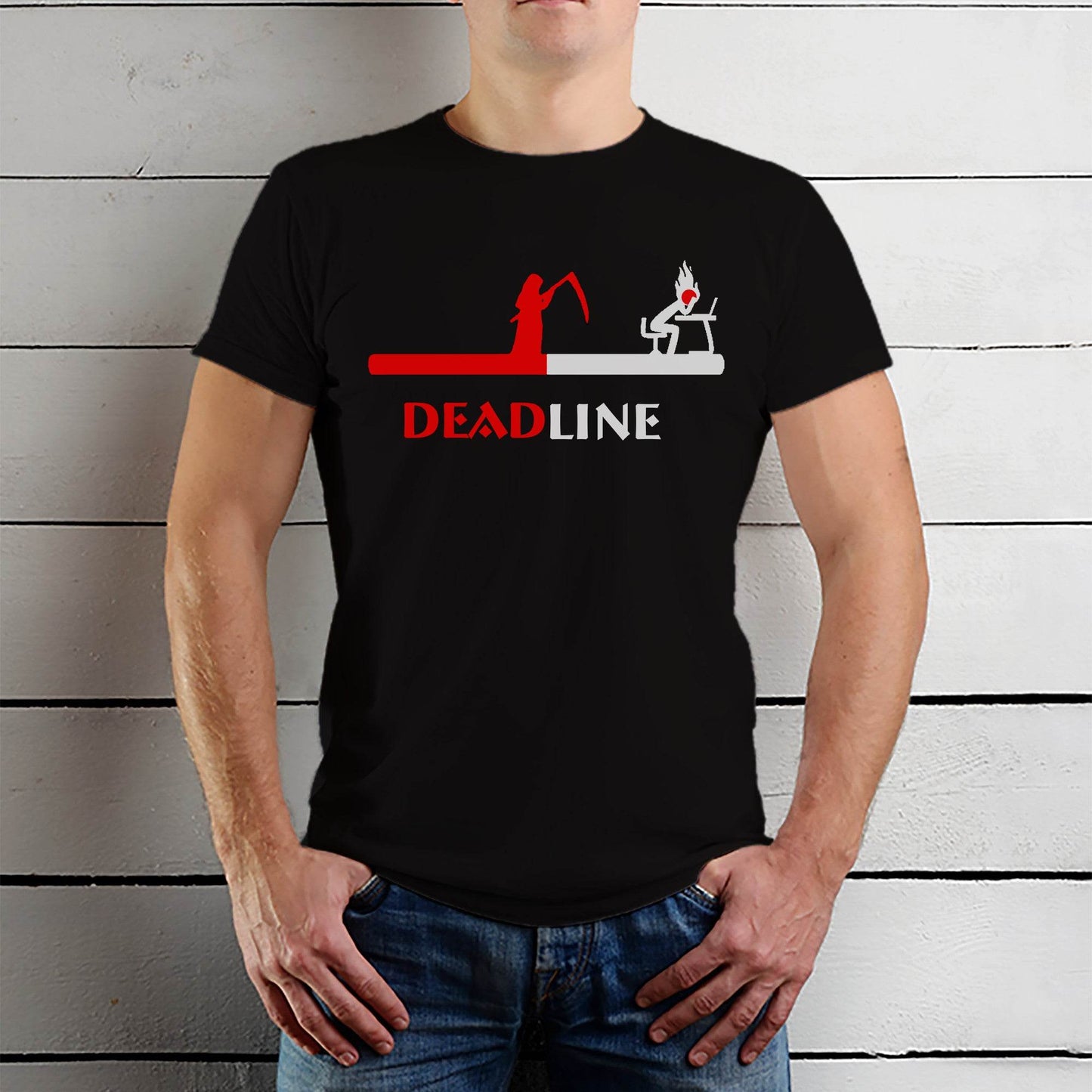 DEAD LINE - Unisex Round Neck Regular Fit 100% Combed Cotton Half Sleeve T-Shirt - Mojilo Mart