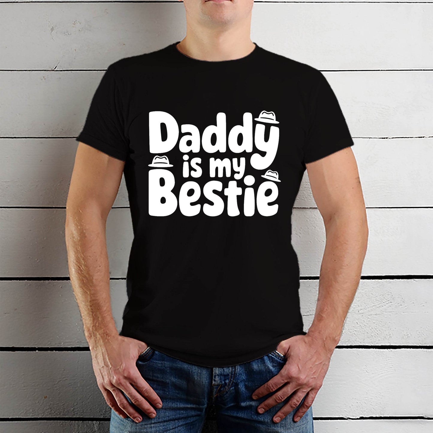 Daddy Is My Bestie - Unisex Round Neck Regular Fit 100% Combed Cotton Half Sleeve T-Shirt - Mojilo Mart