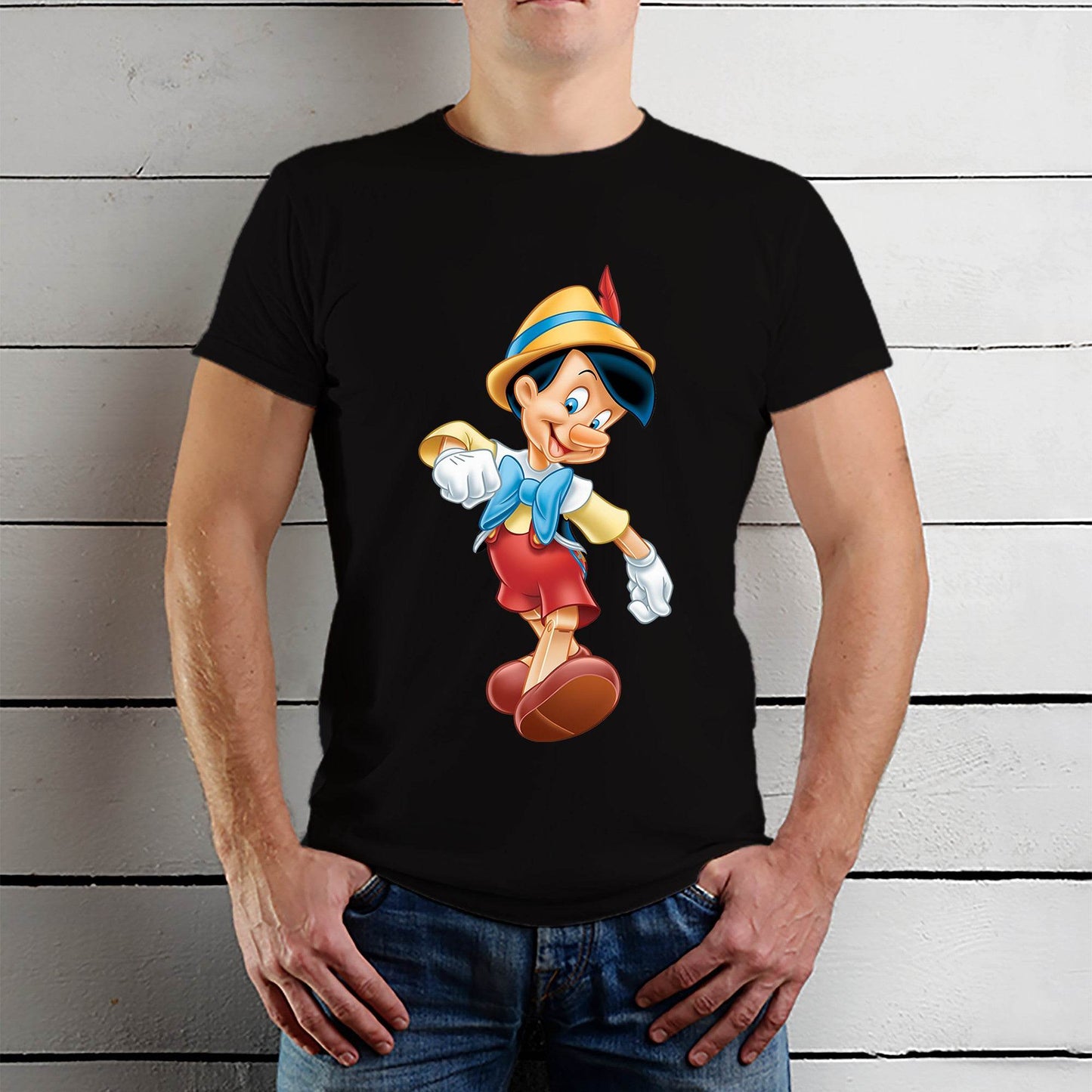 Disney Pinocchio - Unisex Round Neck Regular Fit 100% Combed Cotton Half Sleeve T-Shirt - Mojilo Mart