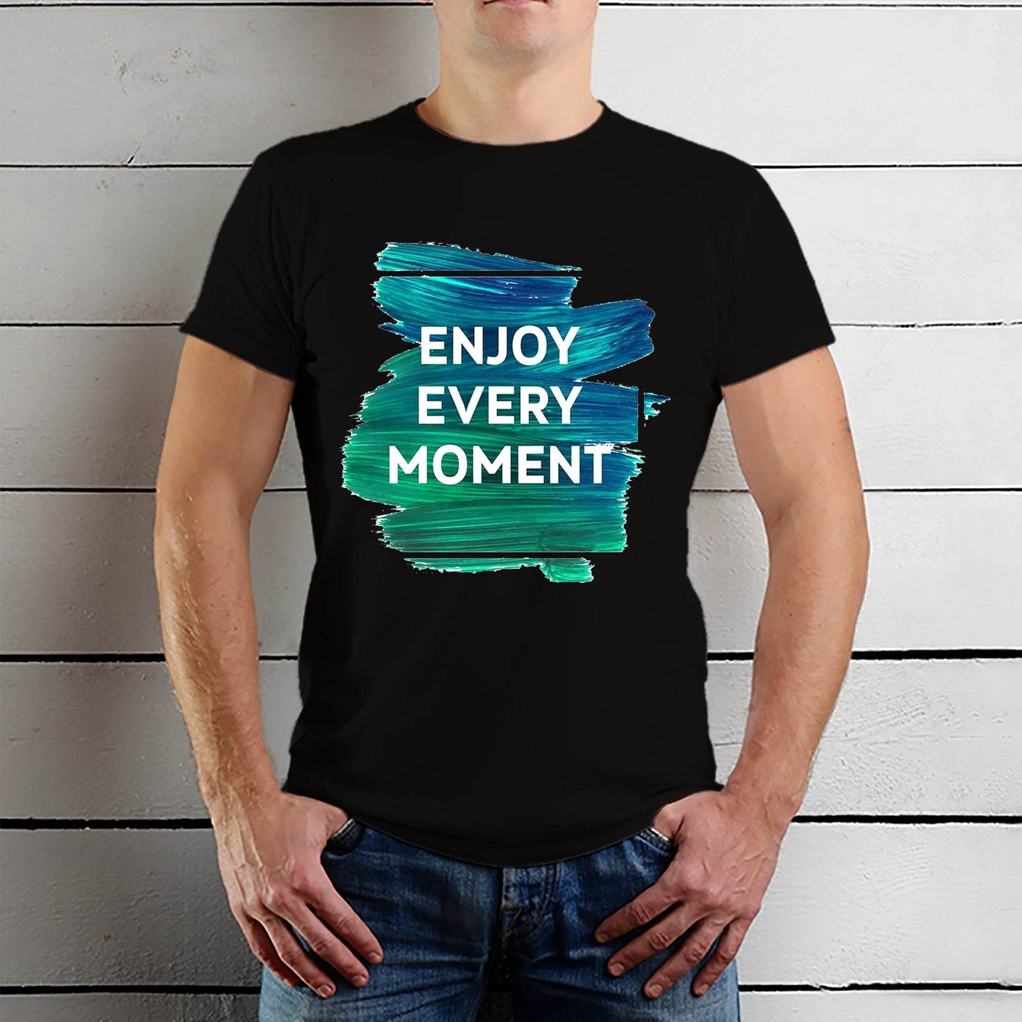 Enjoy Every Moment - Unisex Round Neck Regular Fit 100% Combed Cotton Half Sleeve T-Shirt - Mojilo Mart
