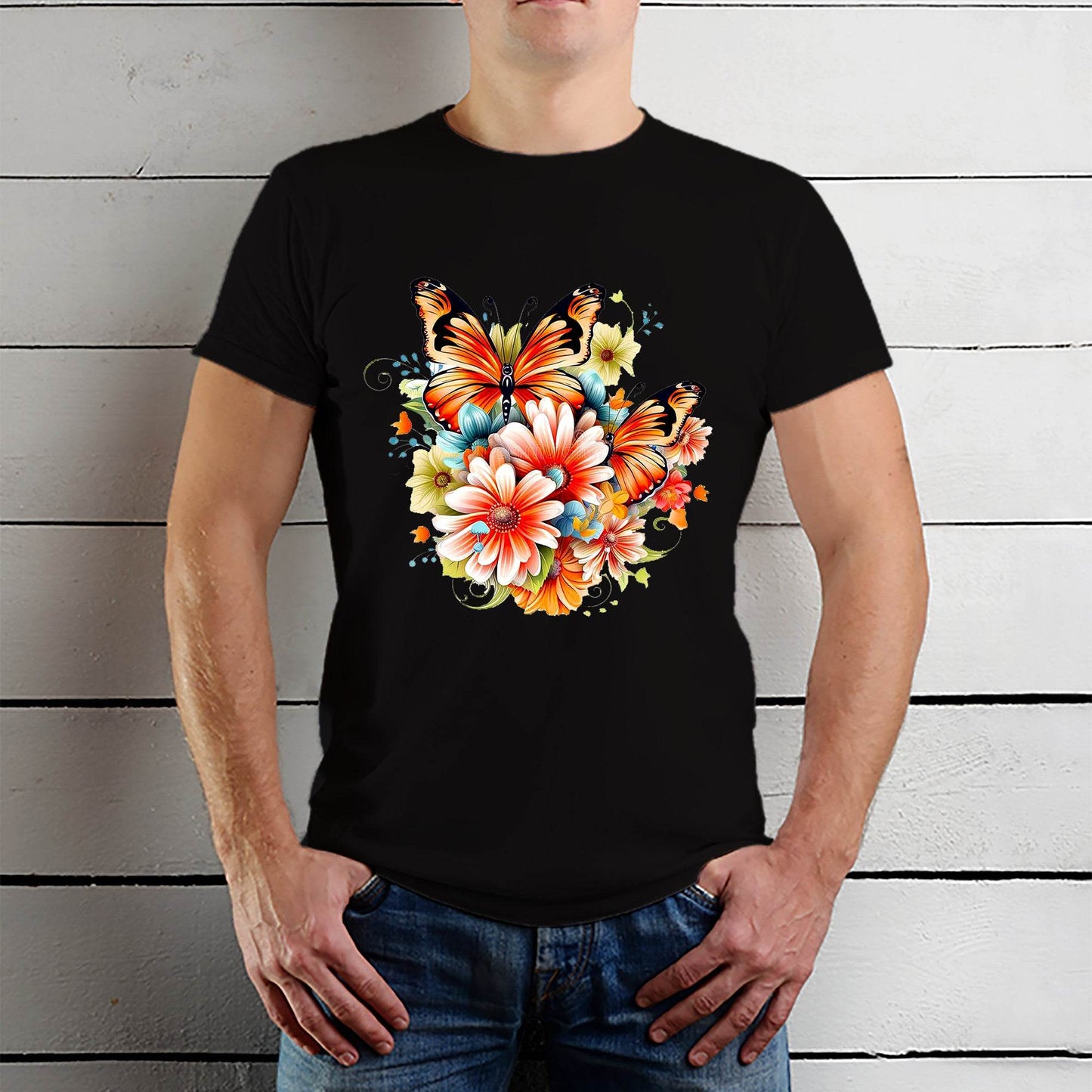 Flower Arranging Halloween - Unisex Round Neck Regular Fit 100% Combed Cotton Half Sleeve T-Shirt - Mojilo Mart