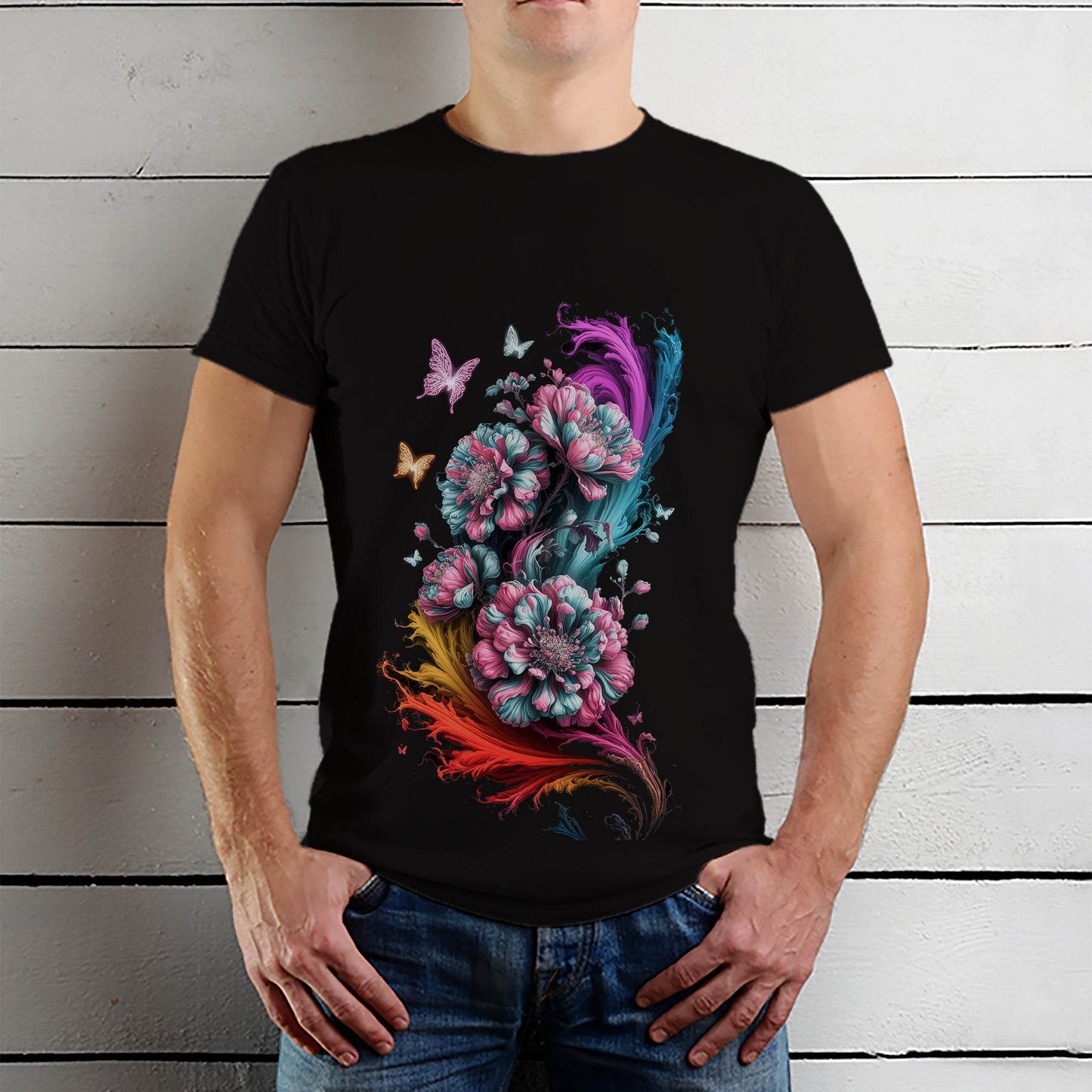 Flower Ralsei - Unisex Round Neck Regular Fit 100% Combed Cotton Half Sleeve T-Shirt - Mojilo Mart