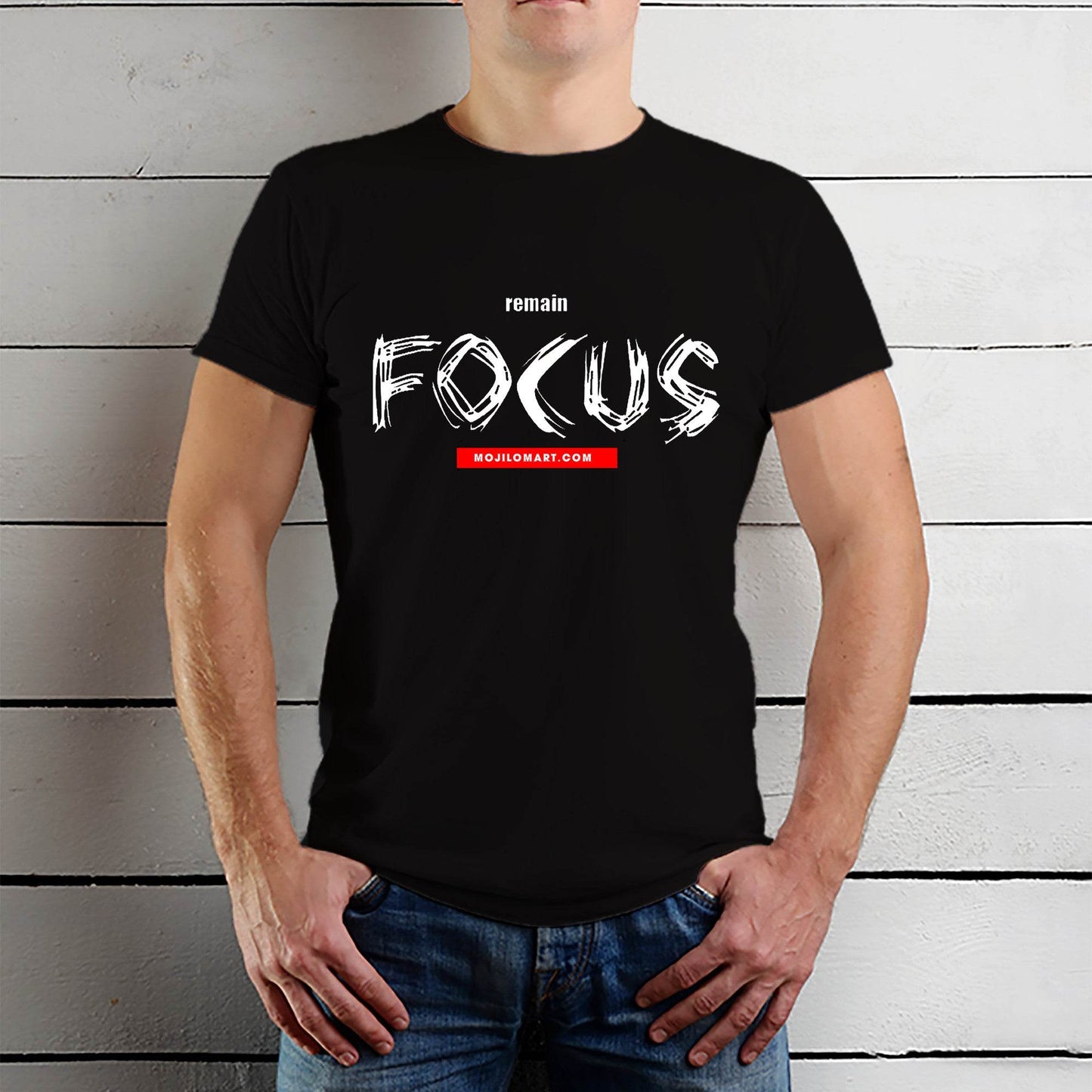 Focus - Unisex Round Neck Regular Fit 100% Combed Cotton Half Sleeve T-Shirt - Mojilo Mart