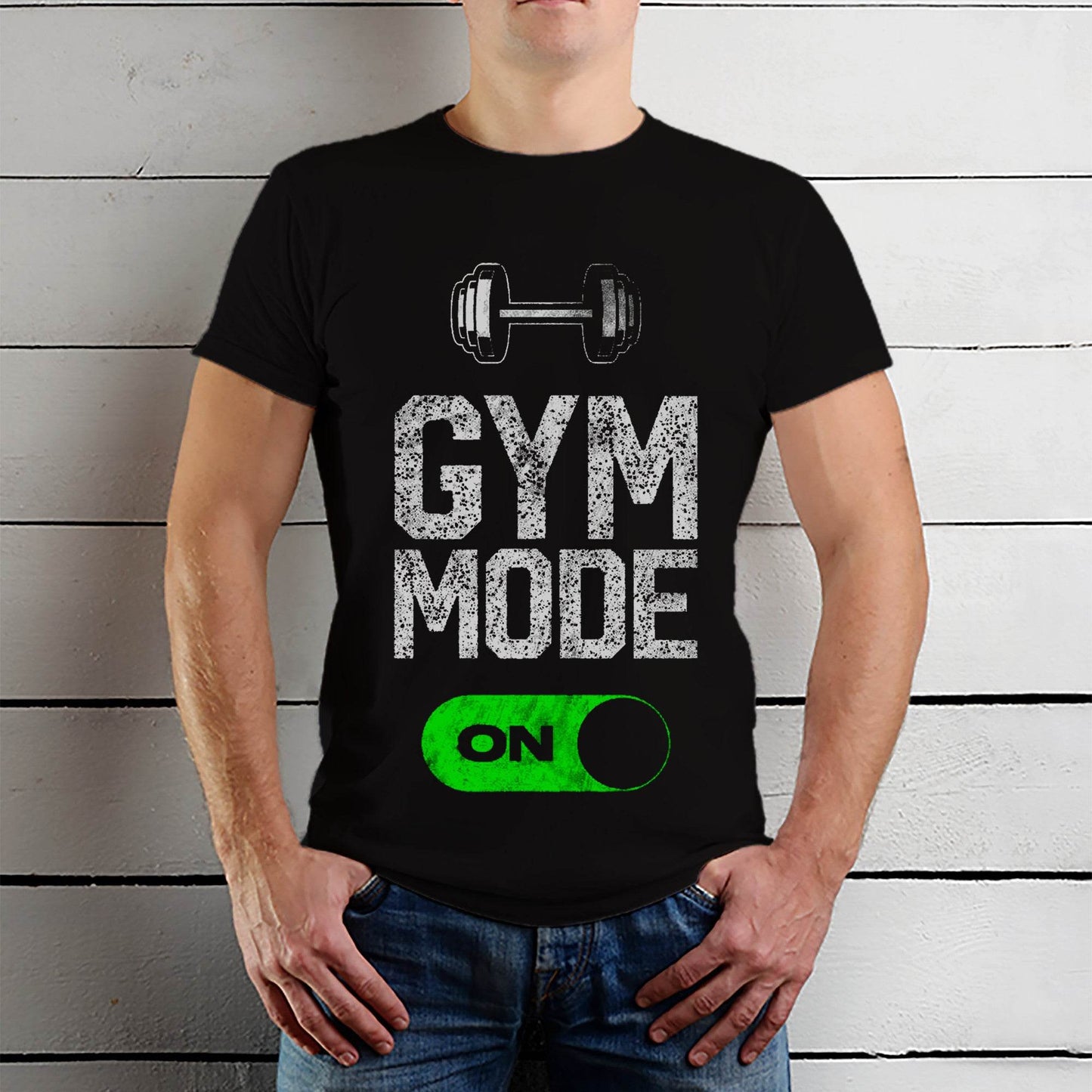 Gym Mode On - Unisex Round Neck Regular Fit 100% Combed Cotton Half Sleeve T-Shirt - Mojilo Mart