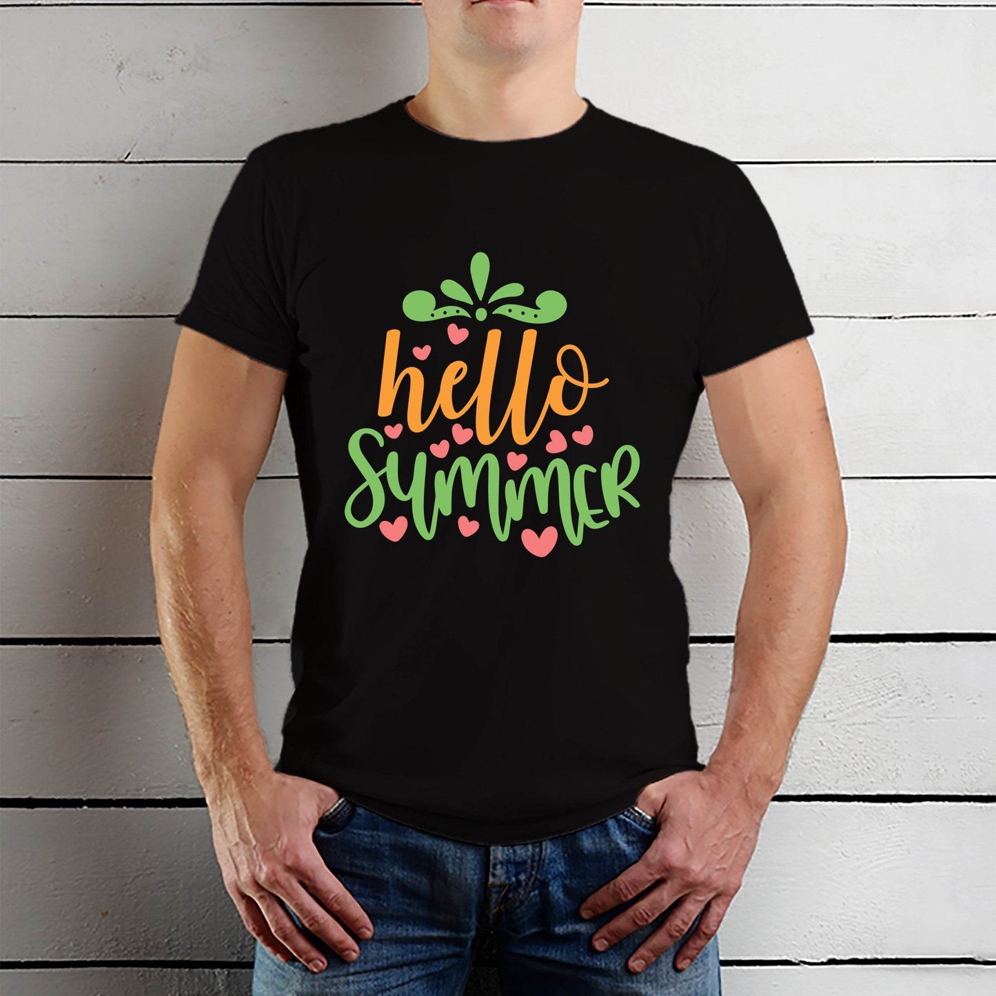 Hello Summer Traveling - Unisex Round Neck Regular Fit 100% Combed Cotton Half Sleeve T-Shirt - Mojilo Mart