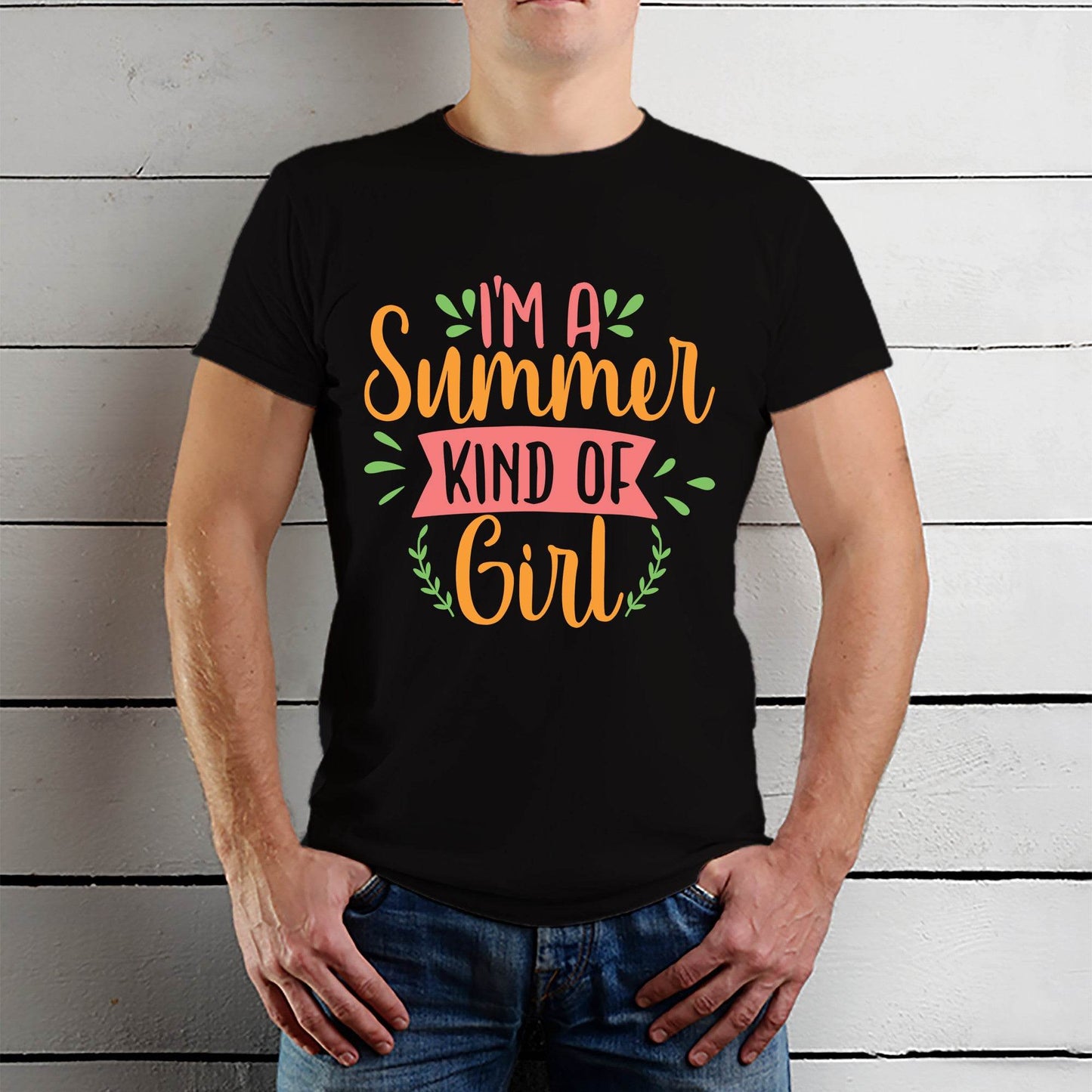 I'm A Summer Kind Of Girl Beach Vibes - Unisex Round Neck Regular Fit 100% Combed Cotton Half Sleeve T-Shirt - Mojilo Mart