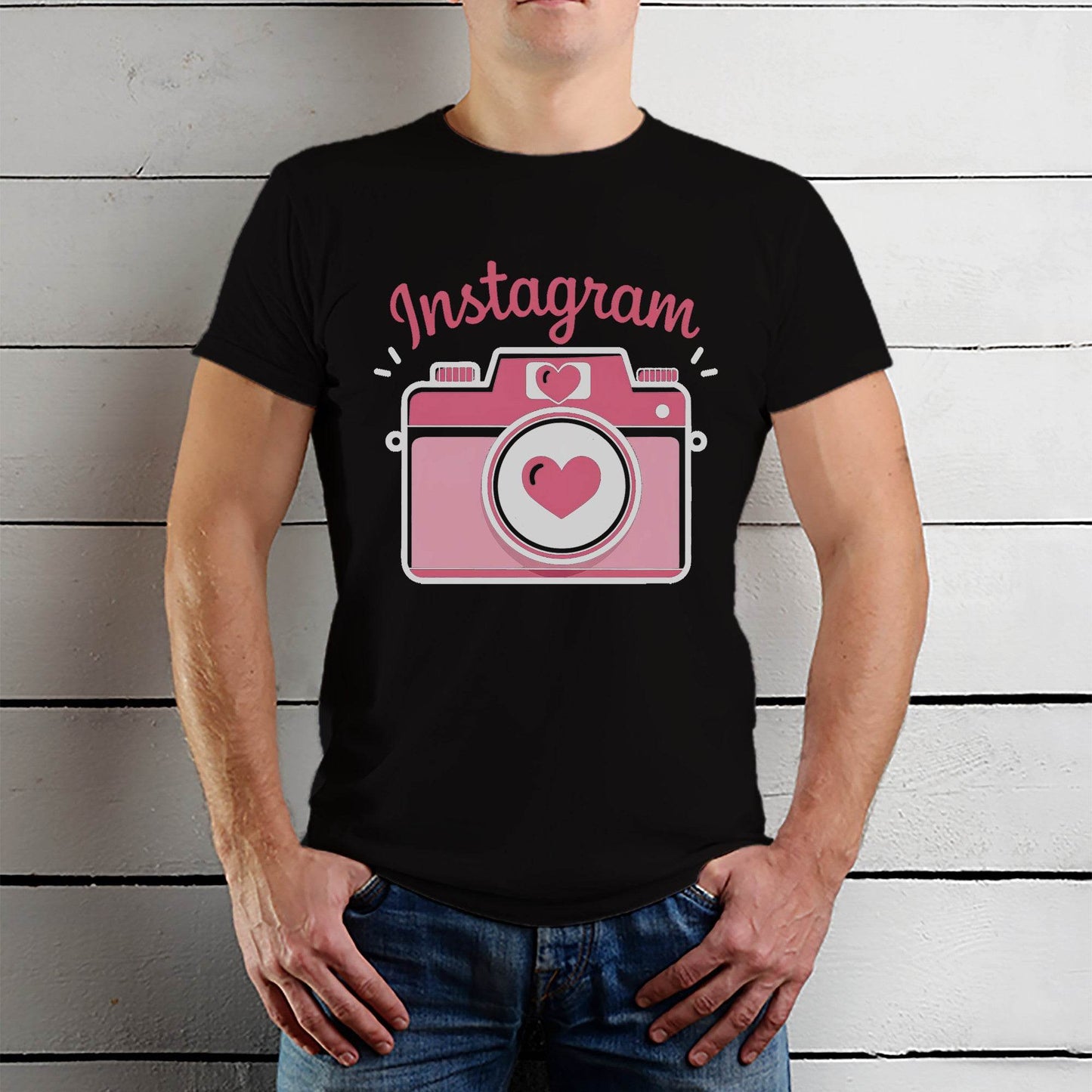 Instagram camera - Unisex Round Neck Regular Fit 100% Combed Cotton Half Sleeve T-Shirt - Mojilo Mart