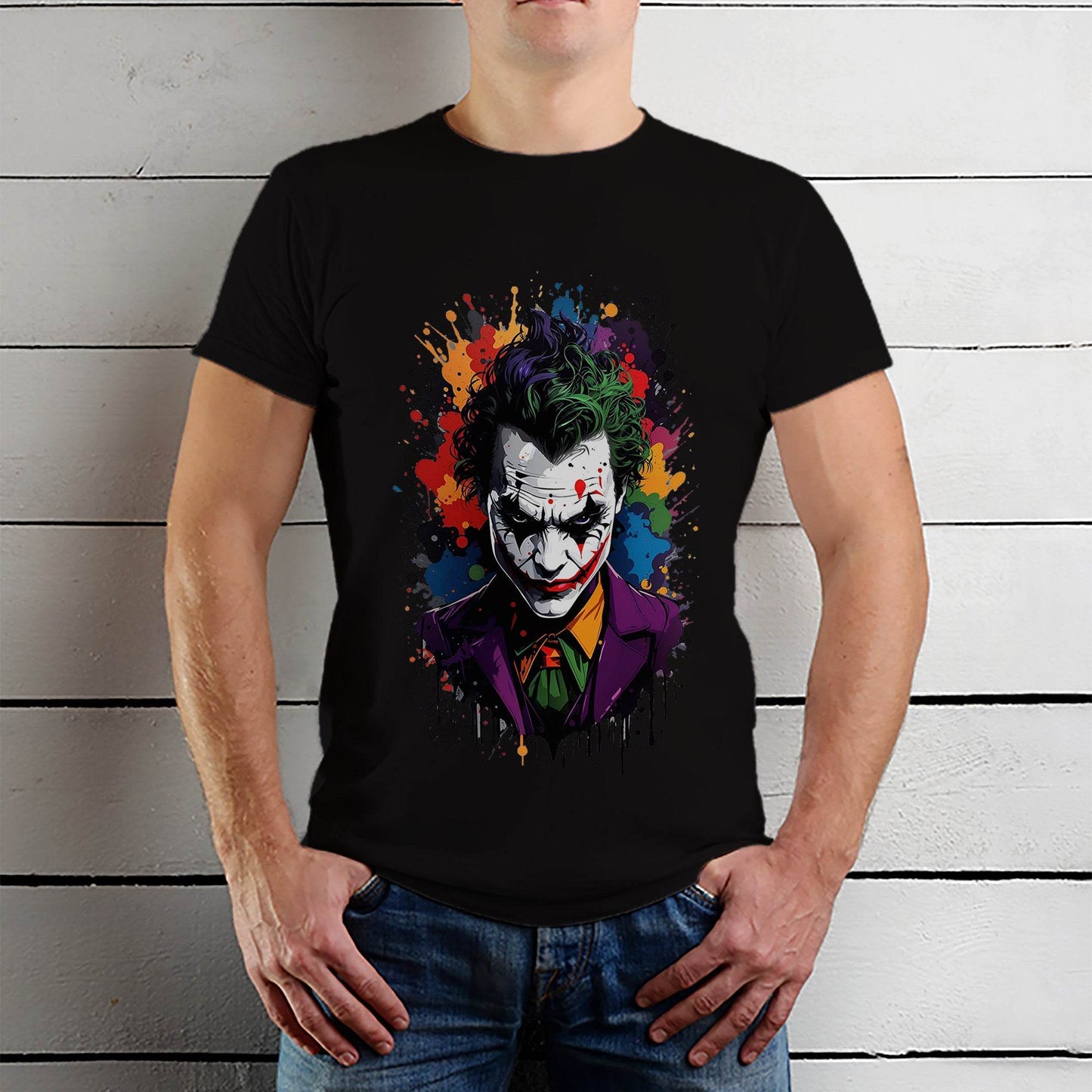 JOKER DC PRINT - Unisex Round Neck Regular Fit 100% Combed Cotton Half Sleeve T-Shirt - Mojilo Mart